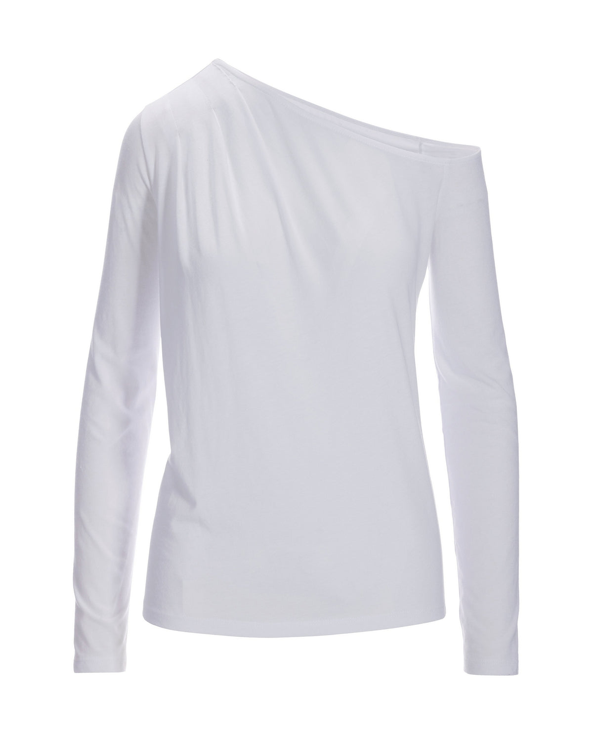 Slouchy Long-Sleeve Knit Tee White
