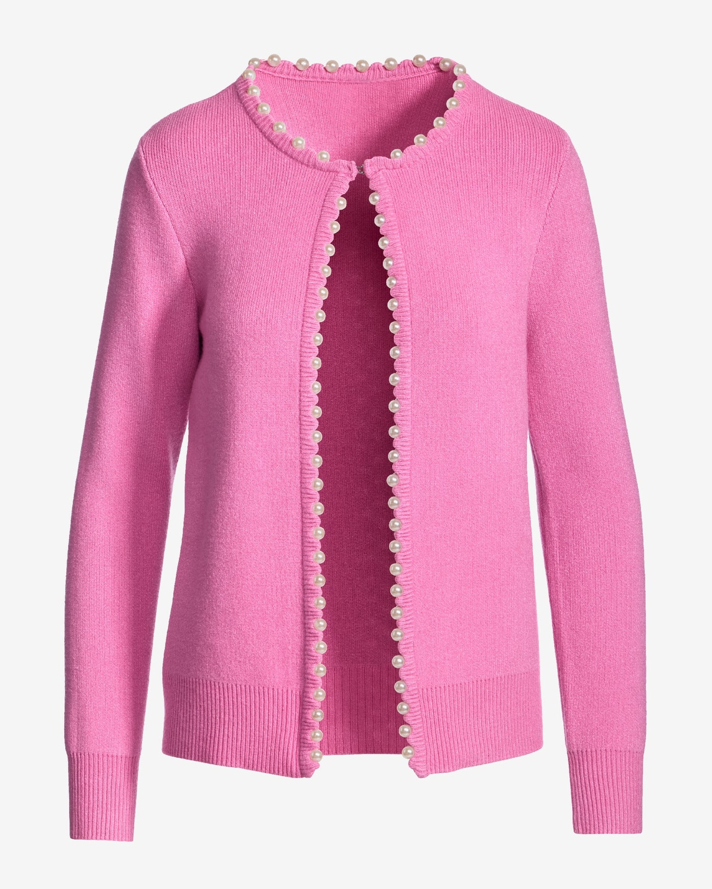 Pearl Trim Cardigan Fuchsia Pink