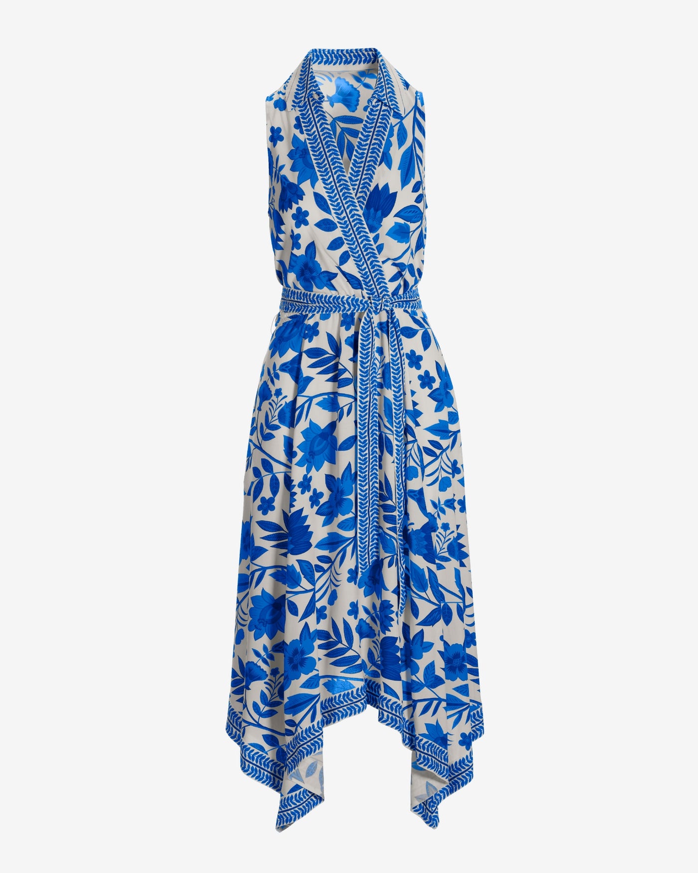 Positano Fleurs Print Surplice Midi Dress Positano Fleurs