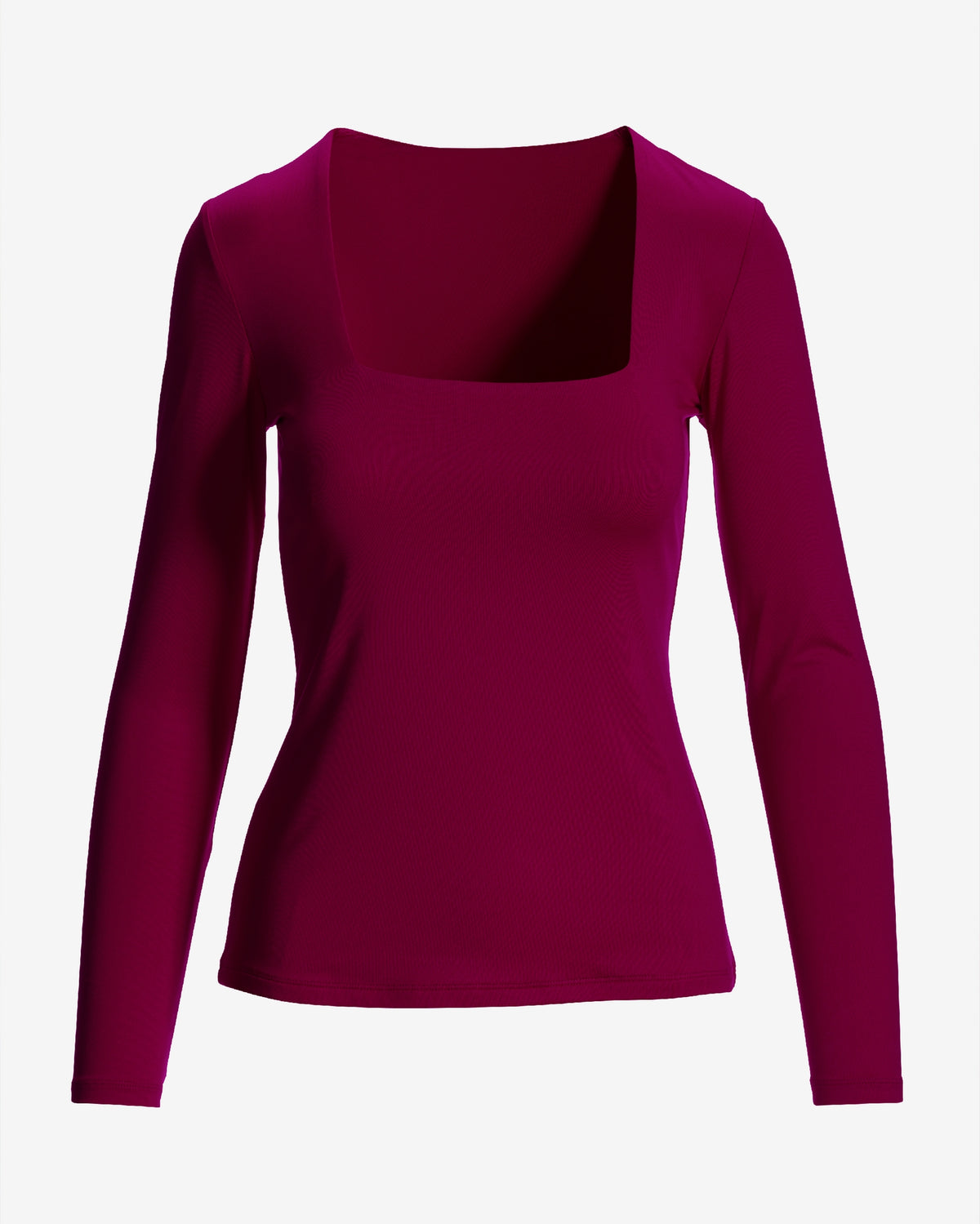 So Modern Square Neck Long Sleeve Top Maroon