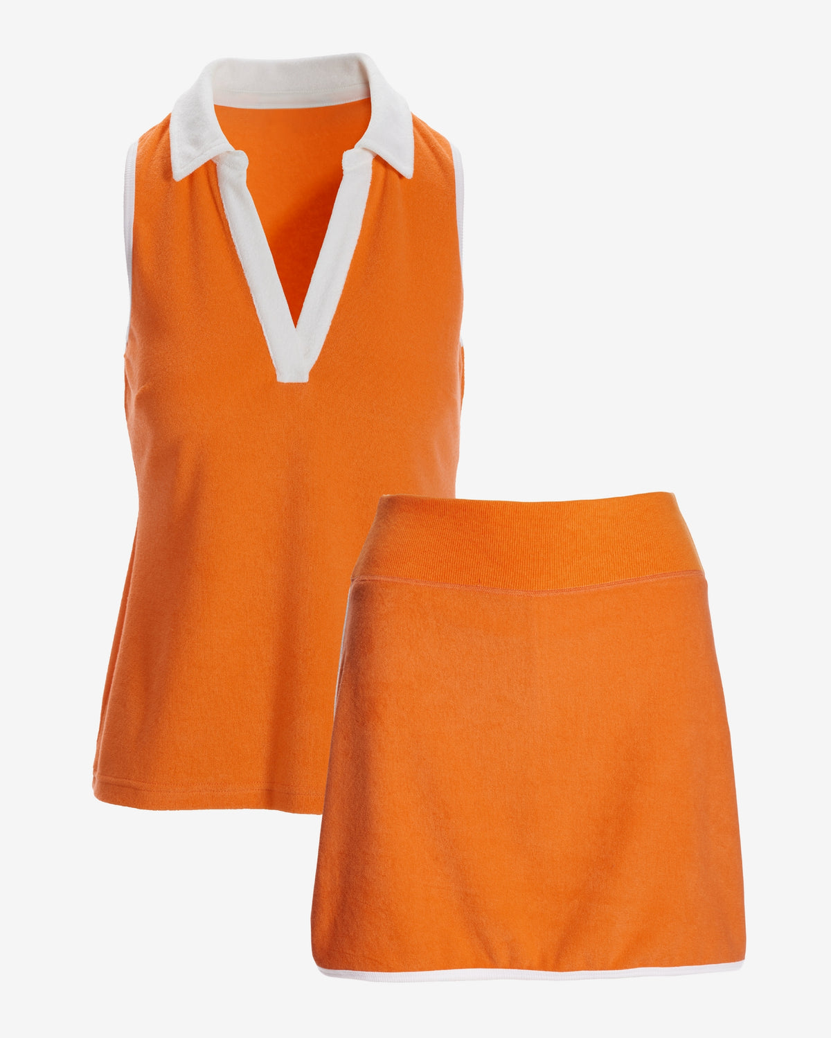 Beach Terry Colored Top and Skort Set Nectarine