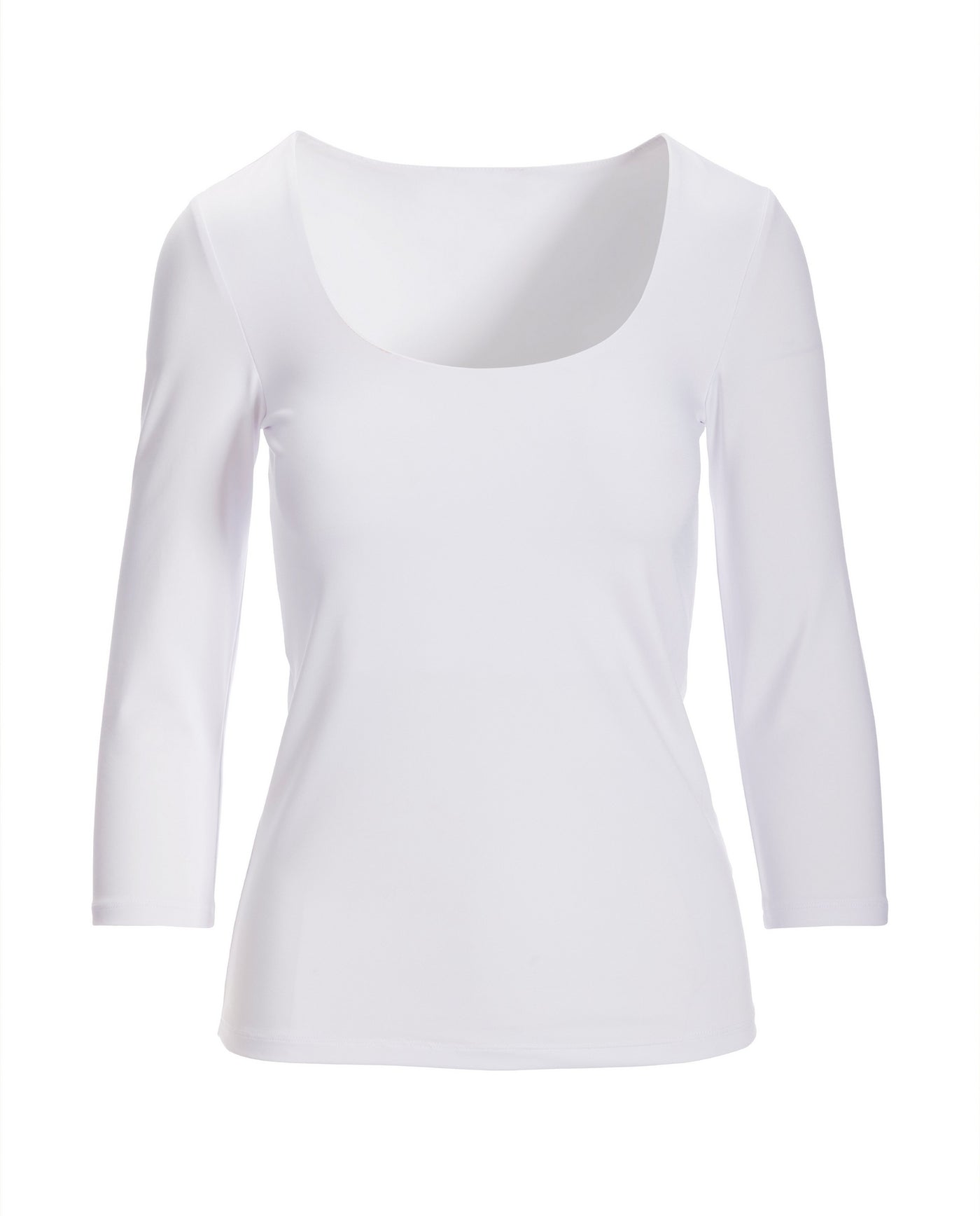 So Modern Scoop Neck Three Quarter Sleeve Top Pure White