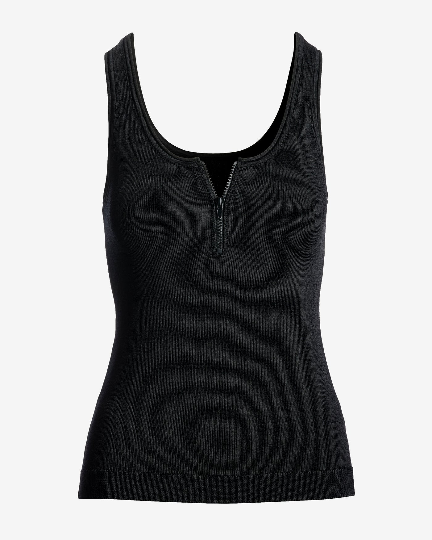 Half Zip Sweater Tank Black