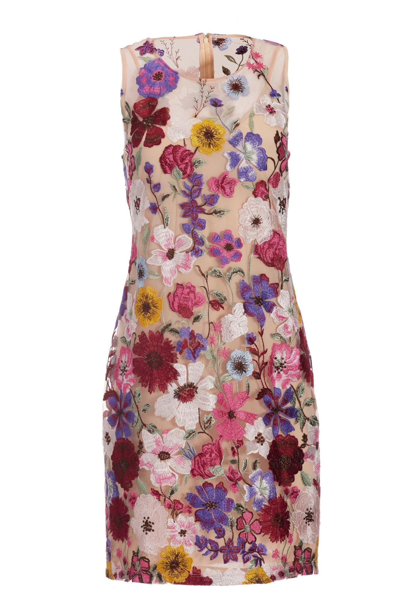 Mixed Floral lace Sheath Dress Multi