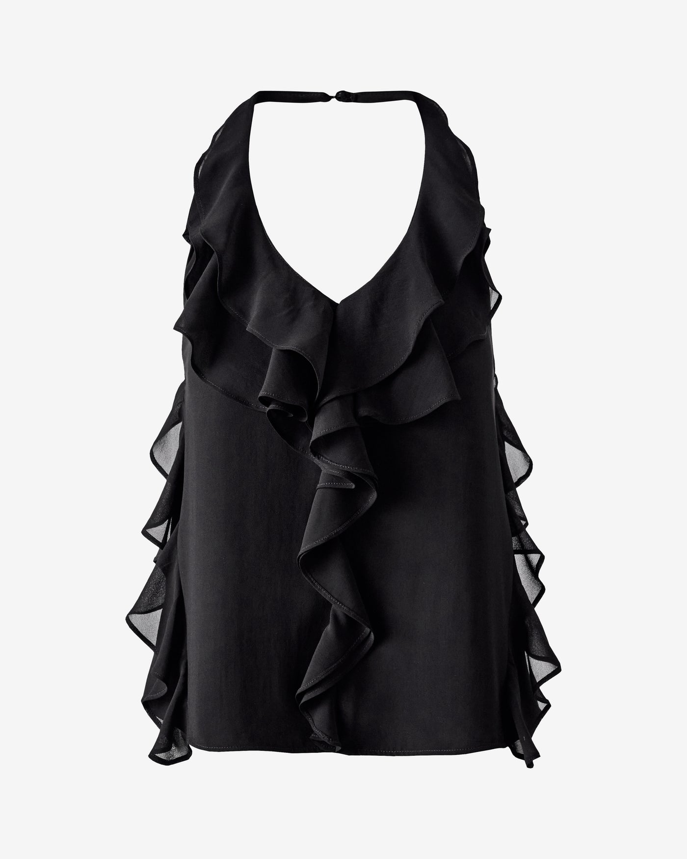 Chiffon Ruffle Tank Proper Black