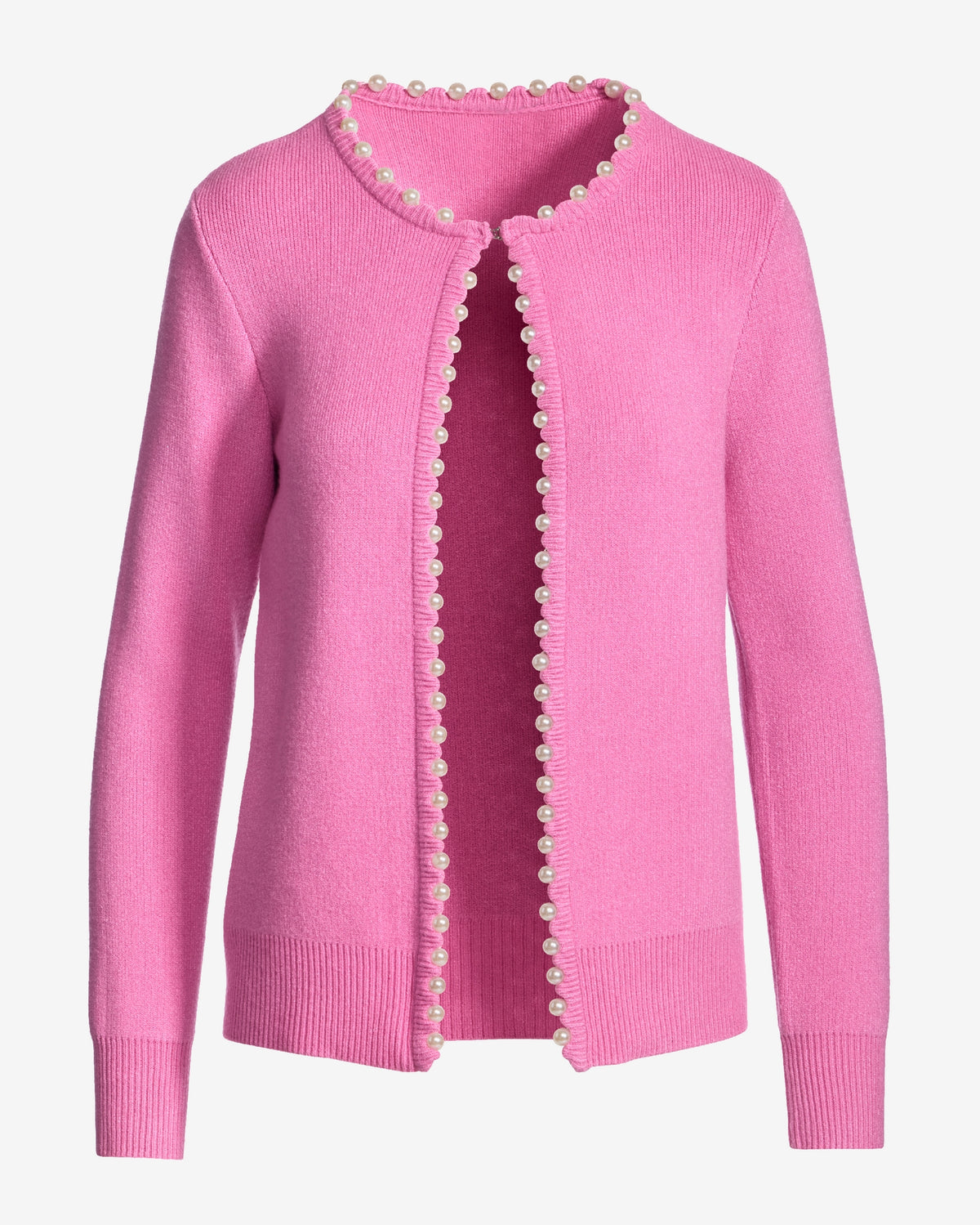Pearl Trim Cardigan Fuchsia Pink