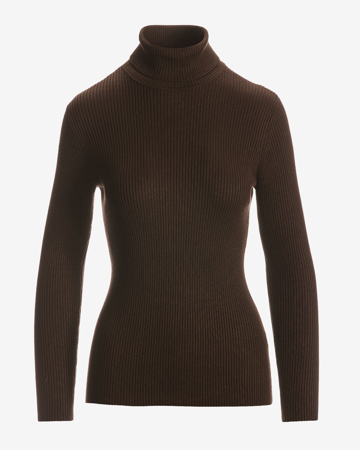 Ribbed Turtleneck Sweater Safari Brown