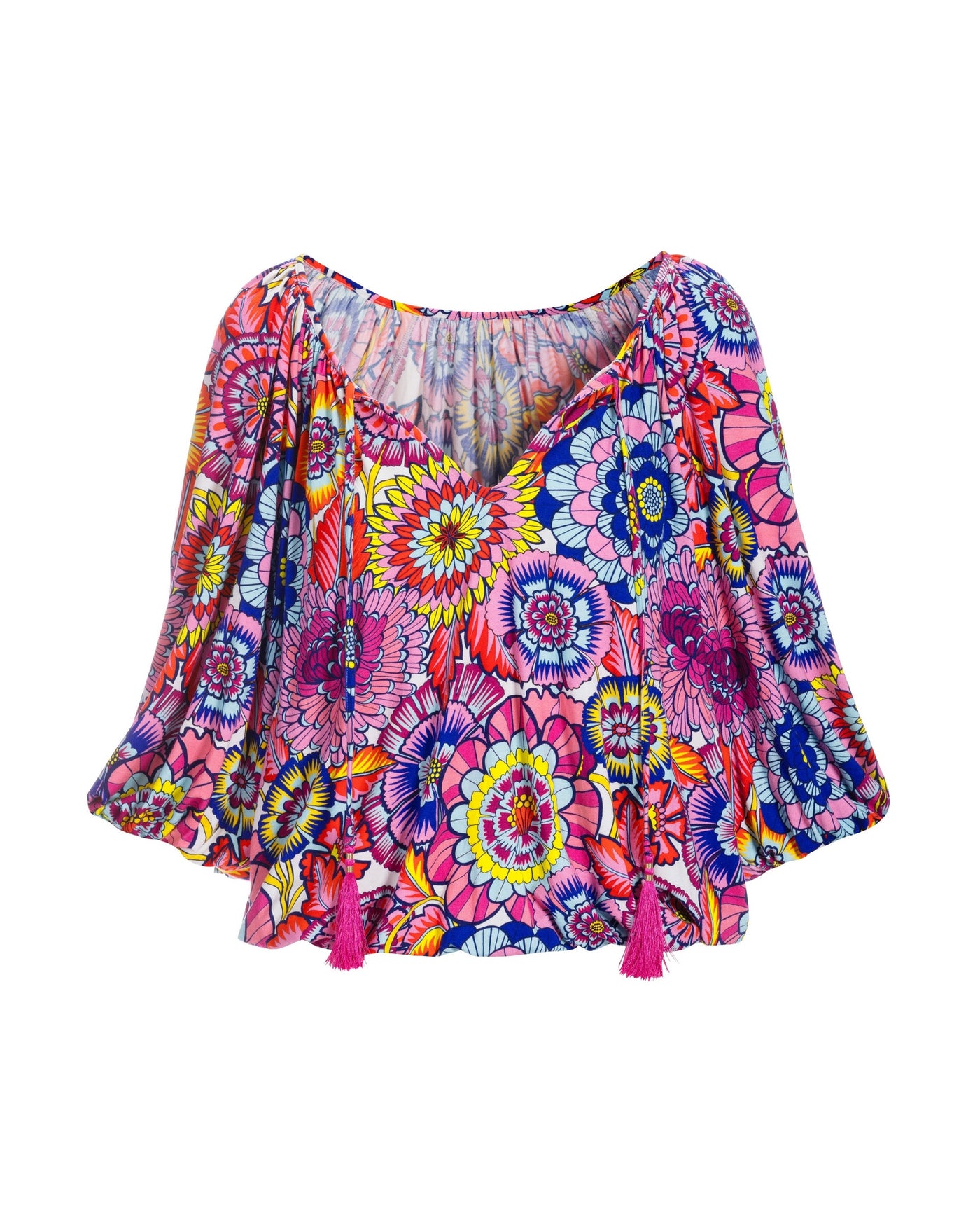 Floral Printed Knit Blouse Multi