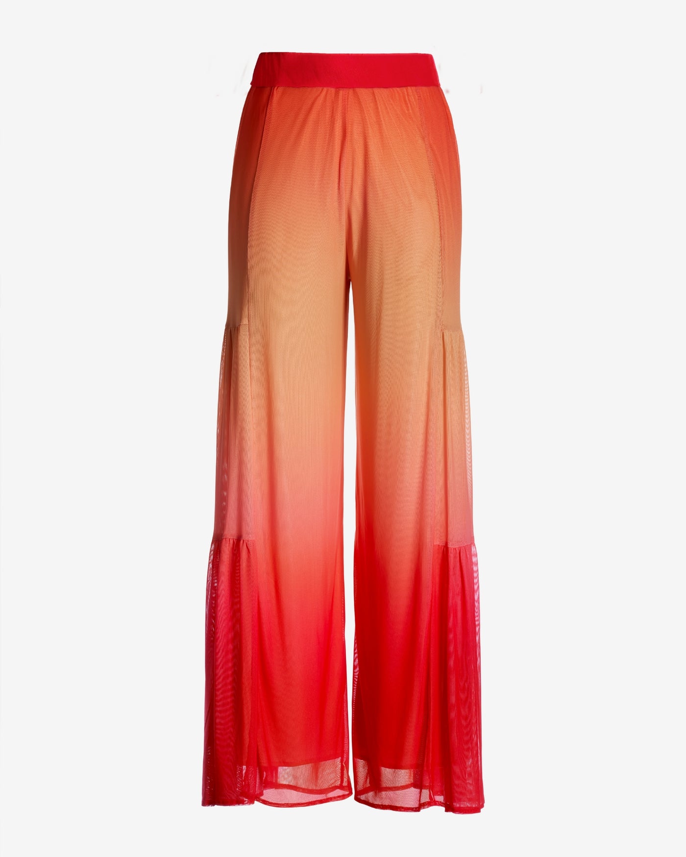 Malibu Sunrise Gradient Mesh Palazzo Pant Orange Multi