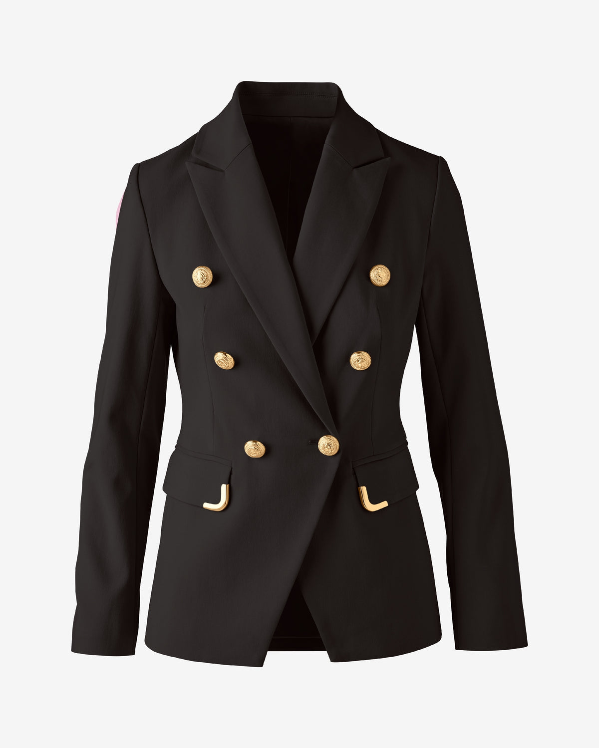 Hardware Trimmed Double Breasted Modern Blazer Chocolate Torte