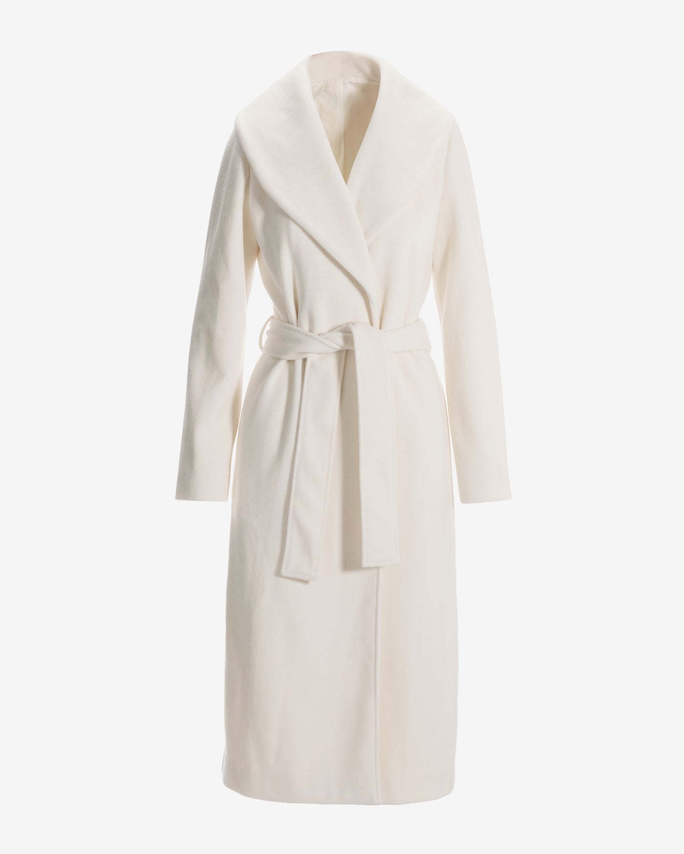 Shawl Collar Tie Waist Coat Off White