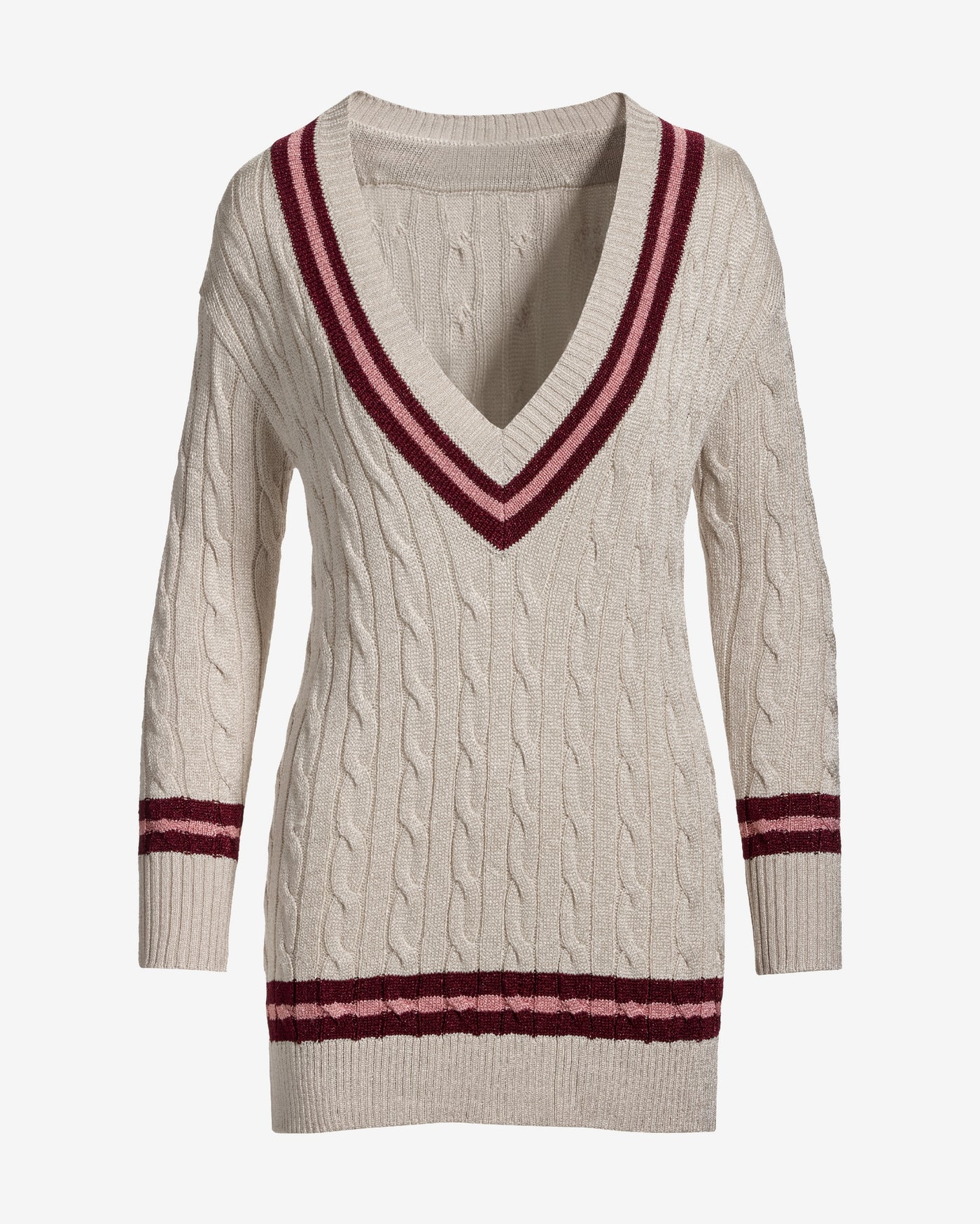 Cable Varsity Sweater Gold