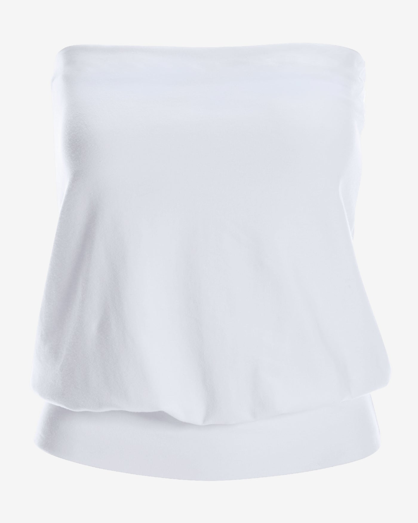 So Sexy Strapless Blouson Tube Top White