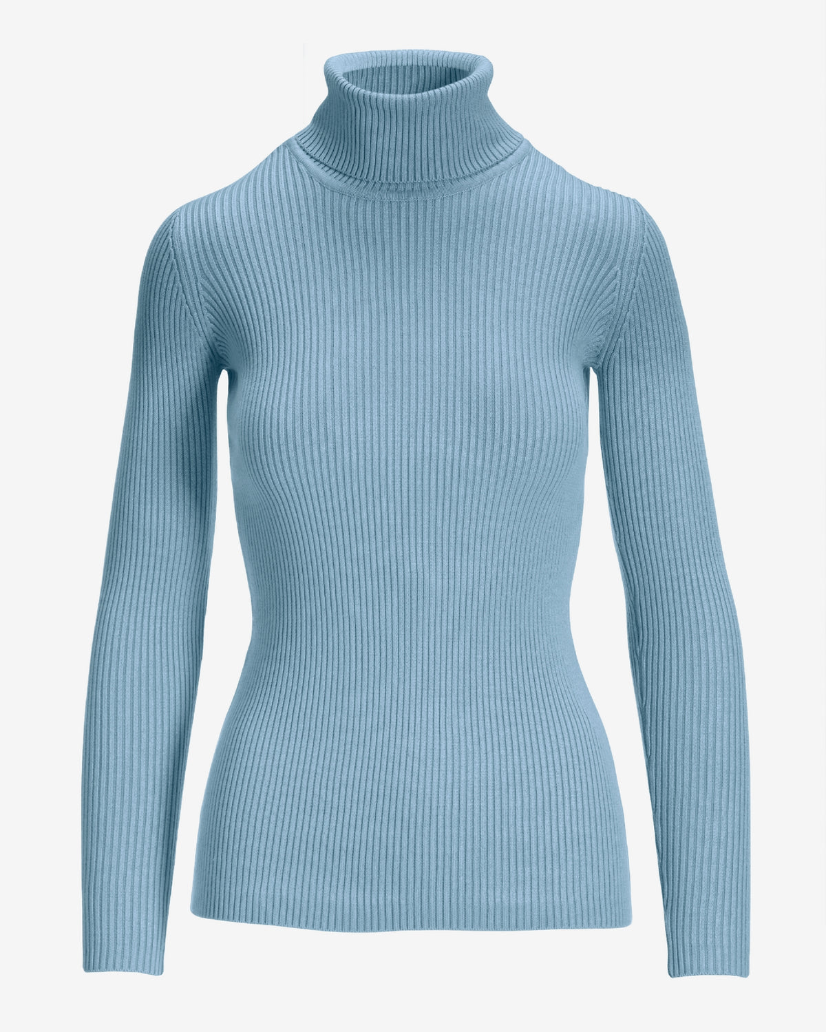 Ribbed Turtleneck Sweater Clear Blue Sky