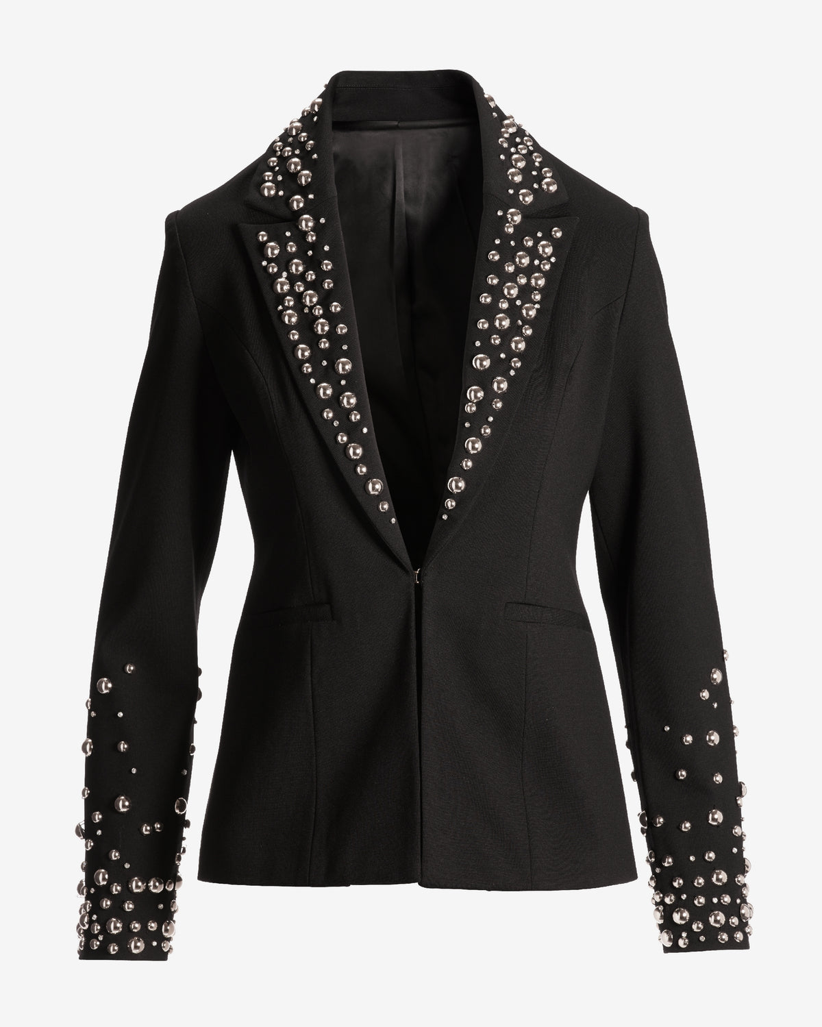 Studded Ponte Fashion Blazer Black