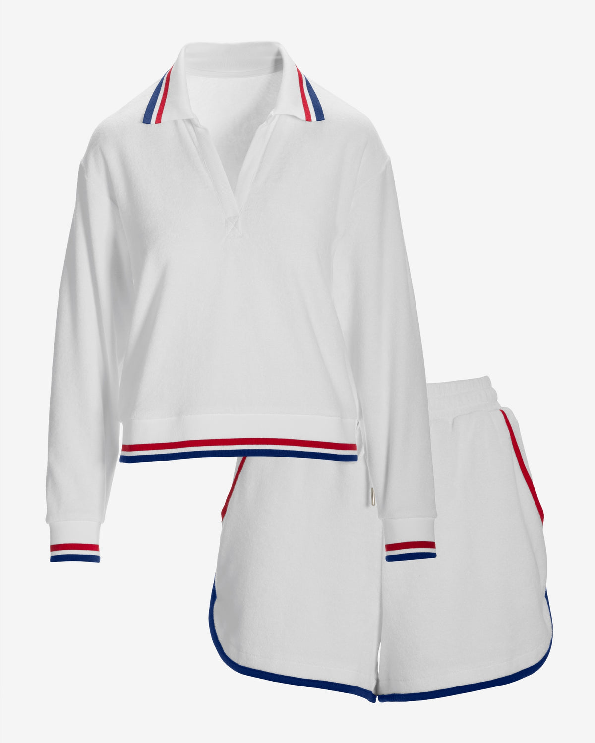 Striped Border Sport Set White Multi