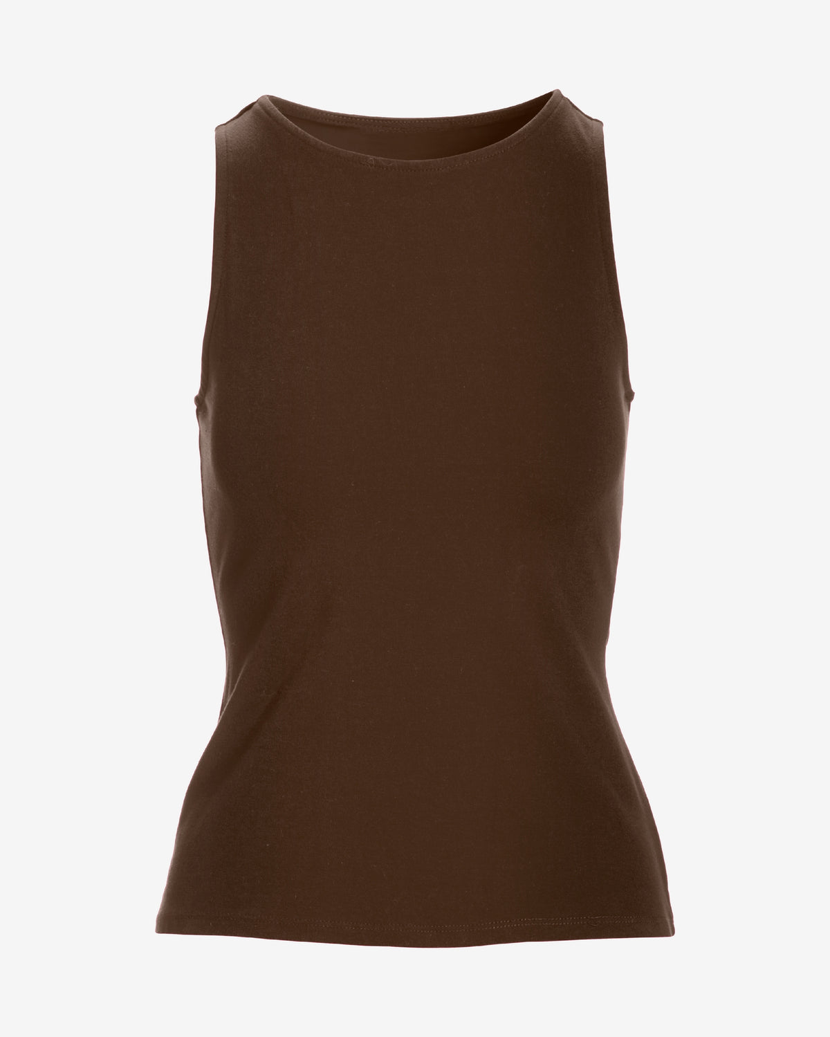 So Sexy High Neck Tank Knit Top Safari Brown