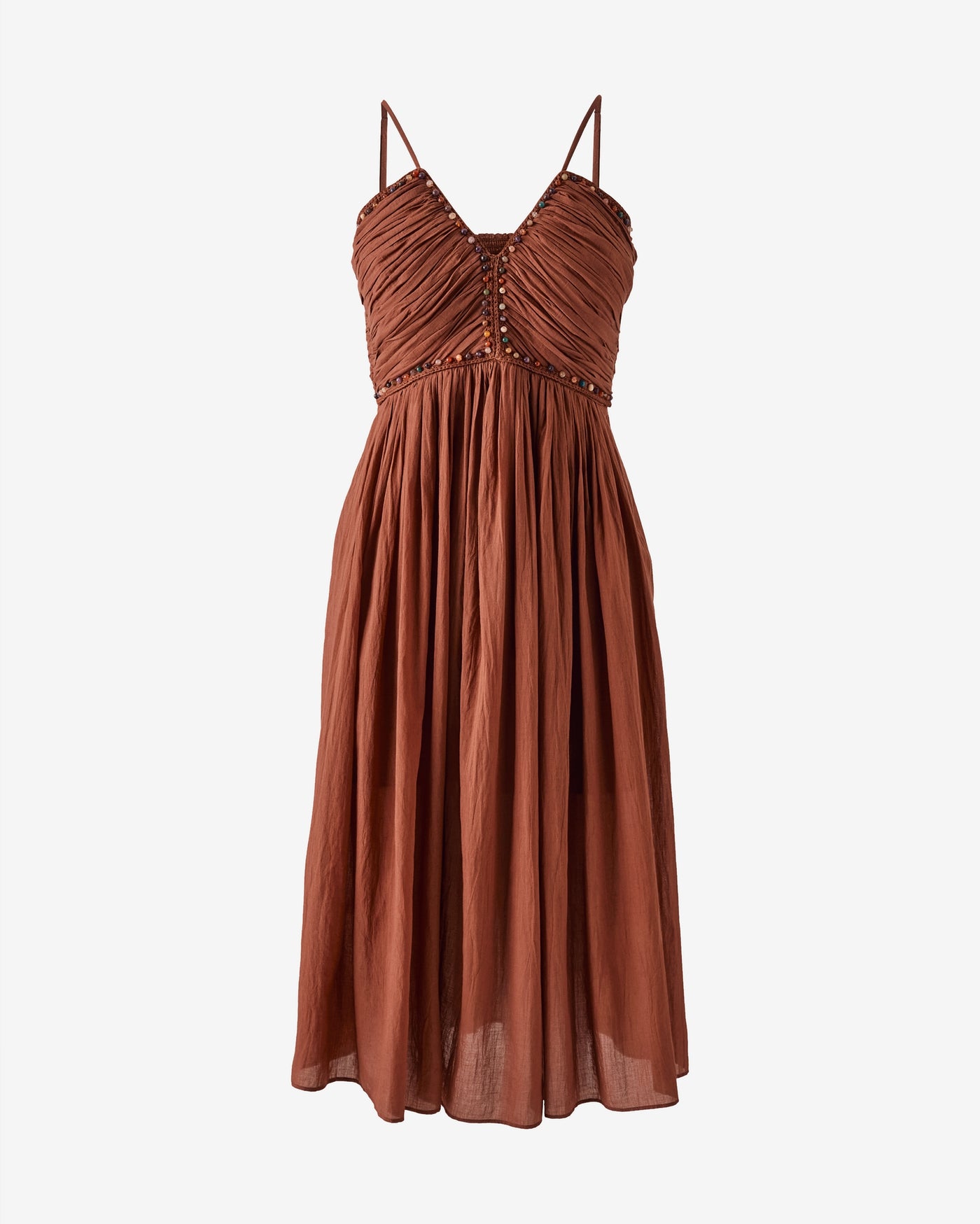 Beaded Ruched Babydoll Dress Tortoise Shell