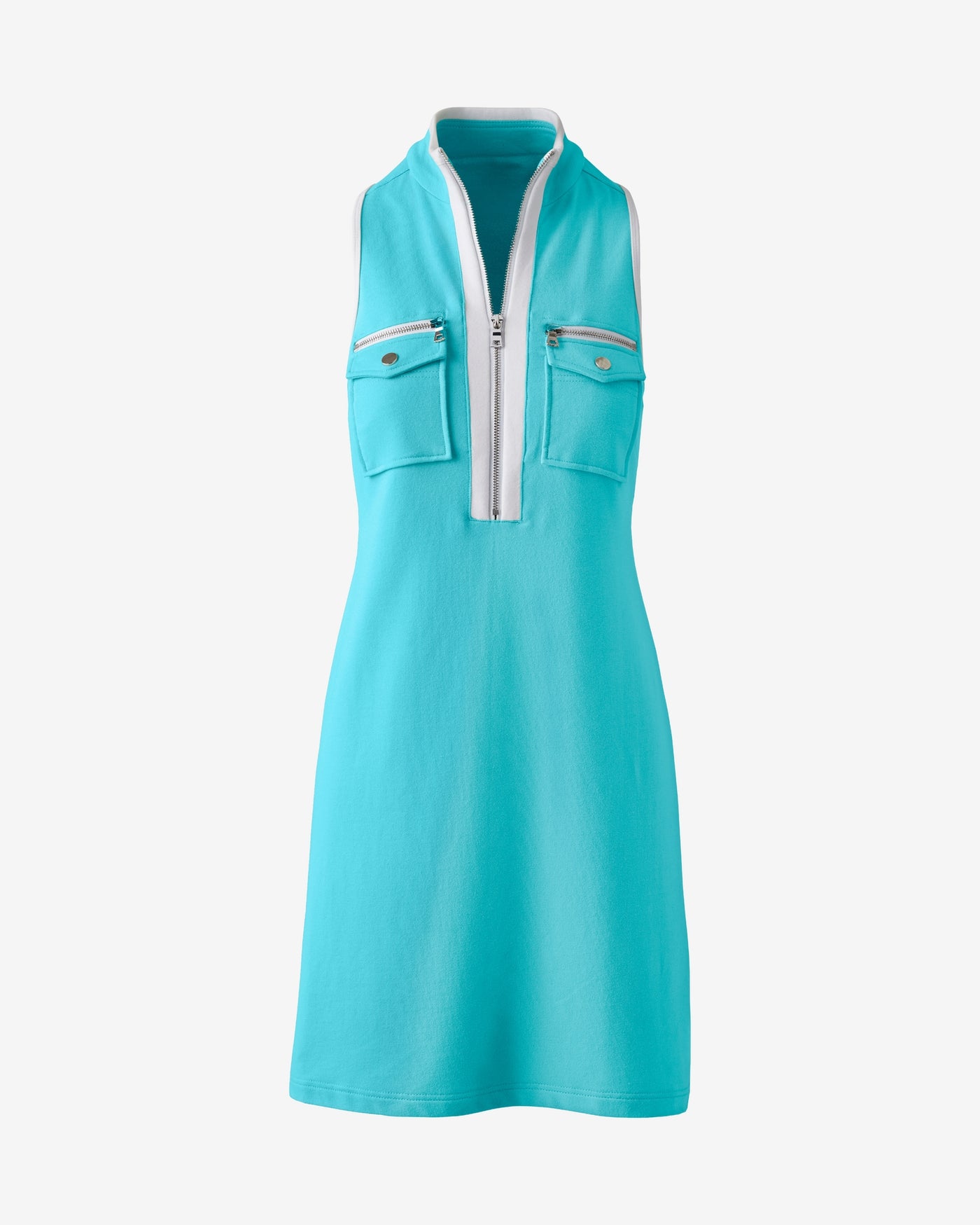 Sleeveless Chic Zip Dress Capri