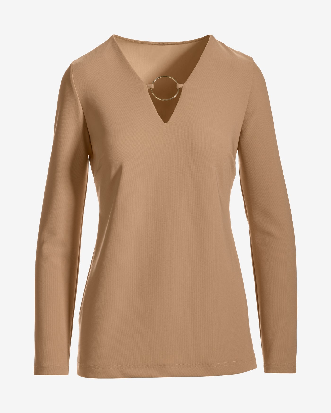 Beyond Travel Ring Detail Tunic Top Natural