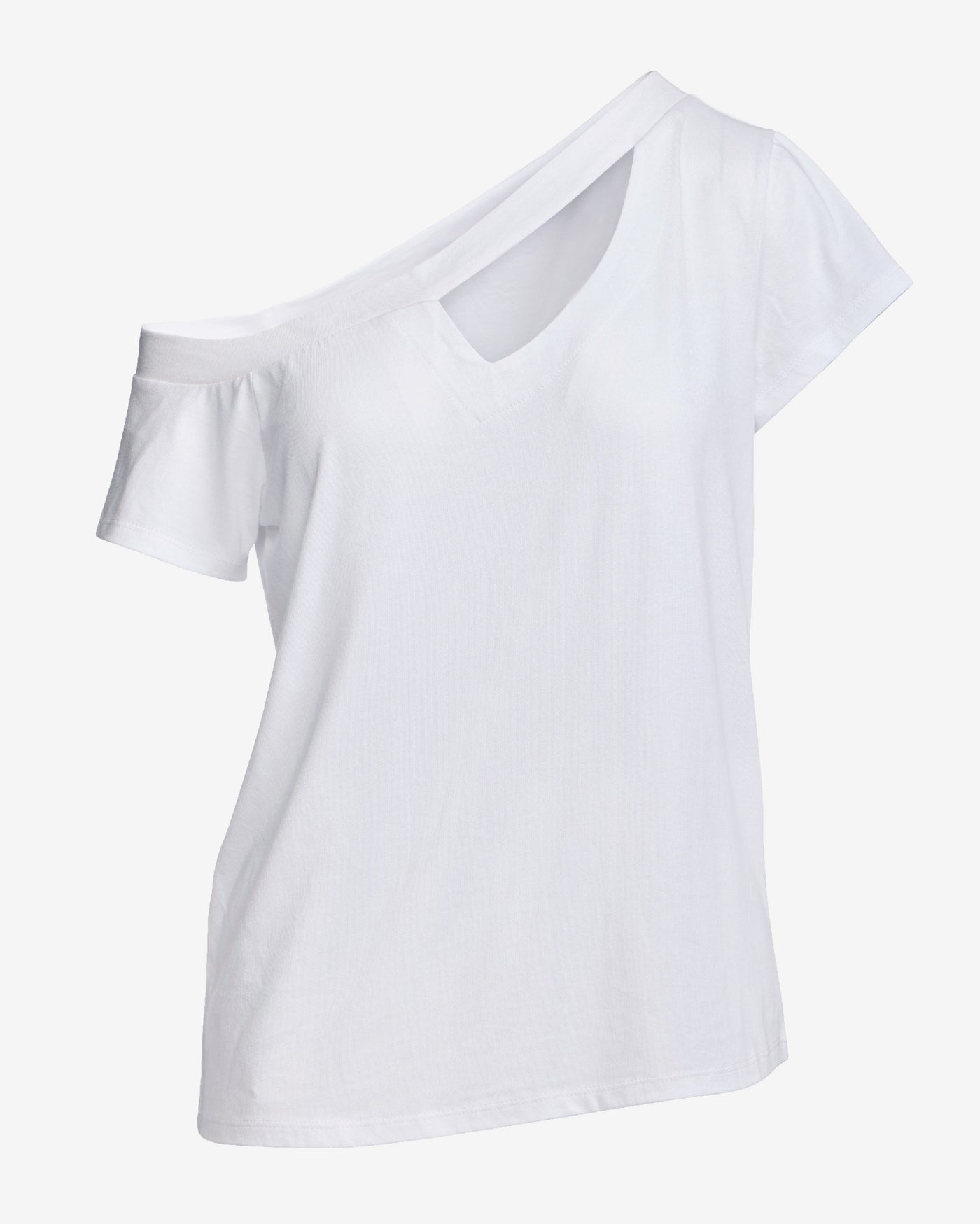 Slouchy Cut Out Knit Top White