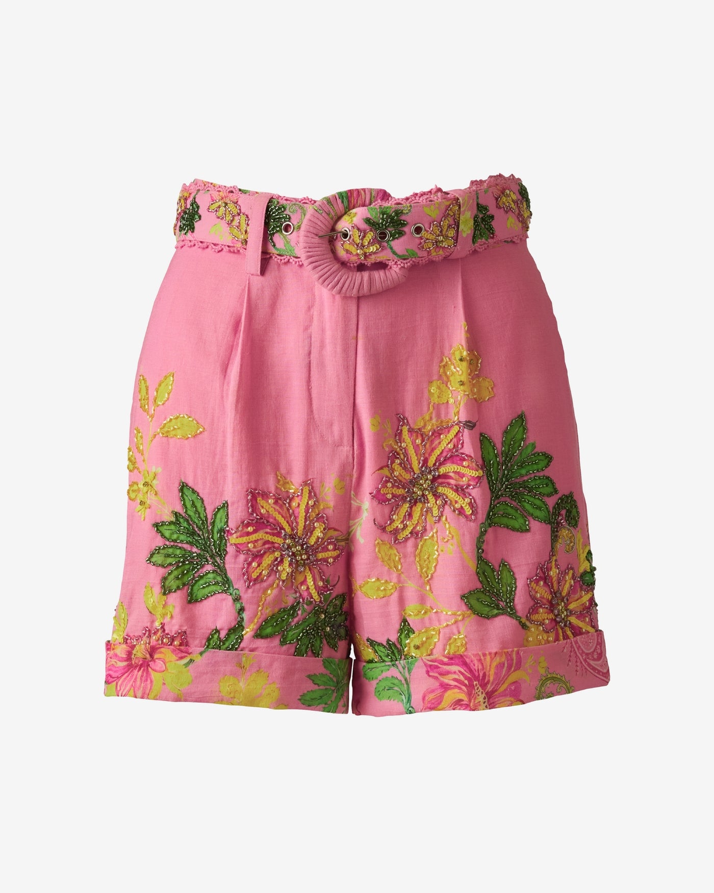 Printed Embellished Belted Short Embellished Garden