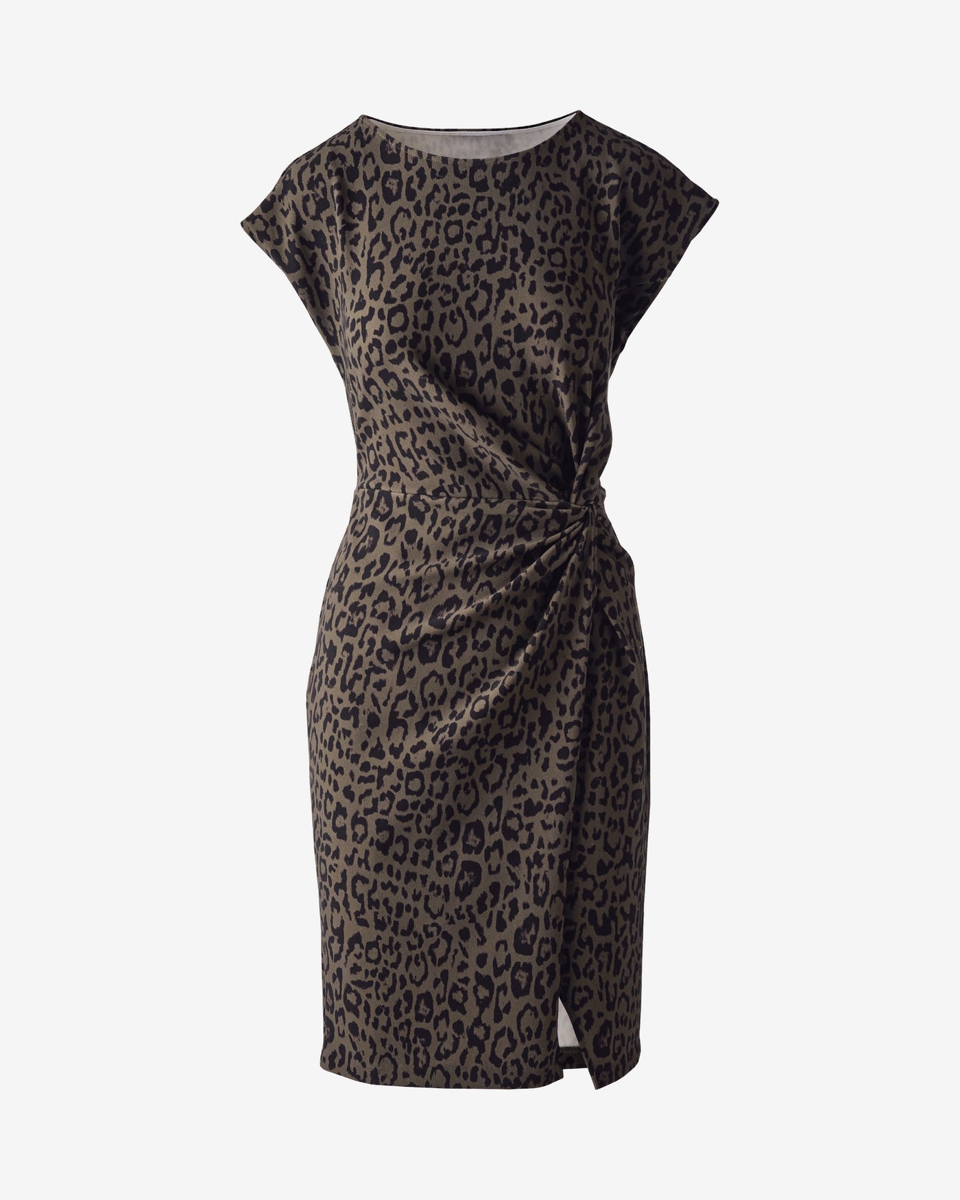Beyond Travel Printed Twist-Front Dress Autumn Cheetah