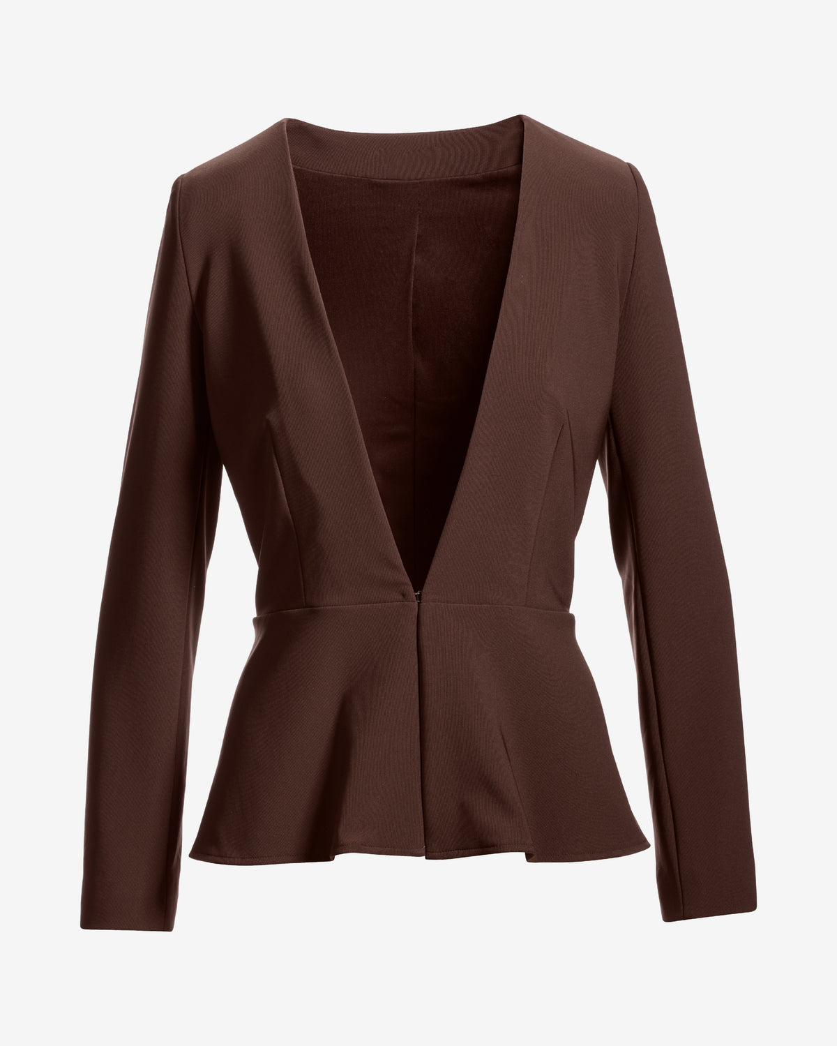 Beyond Travel Peplum Blazer Coffee Bean