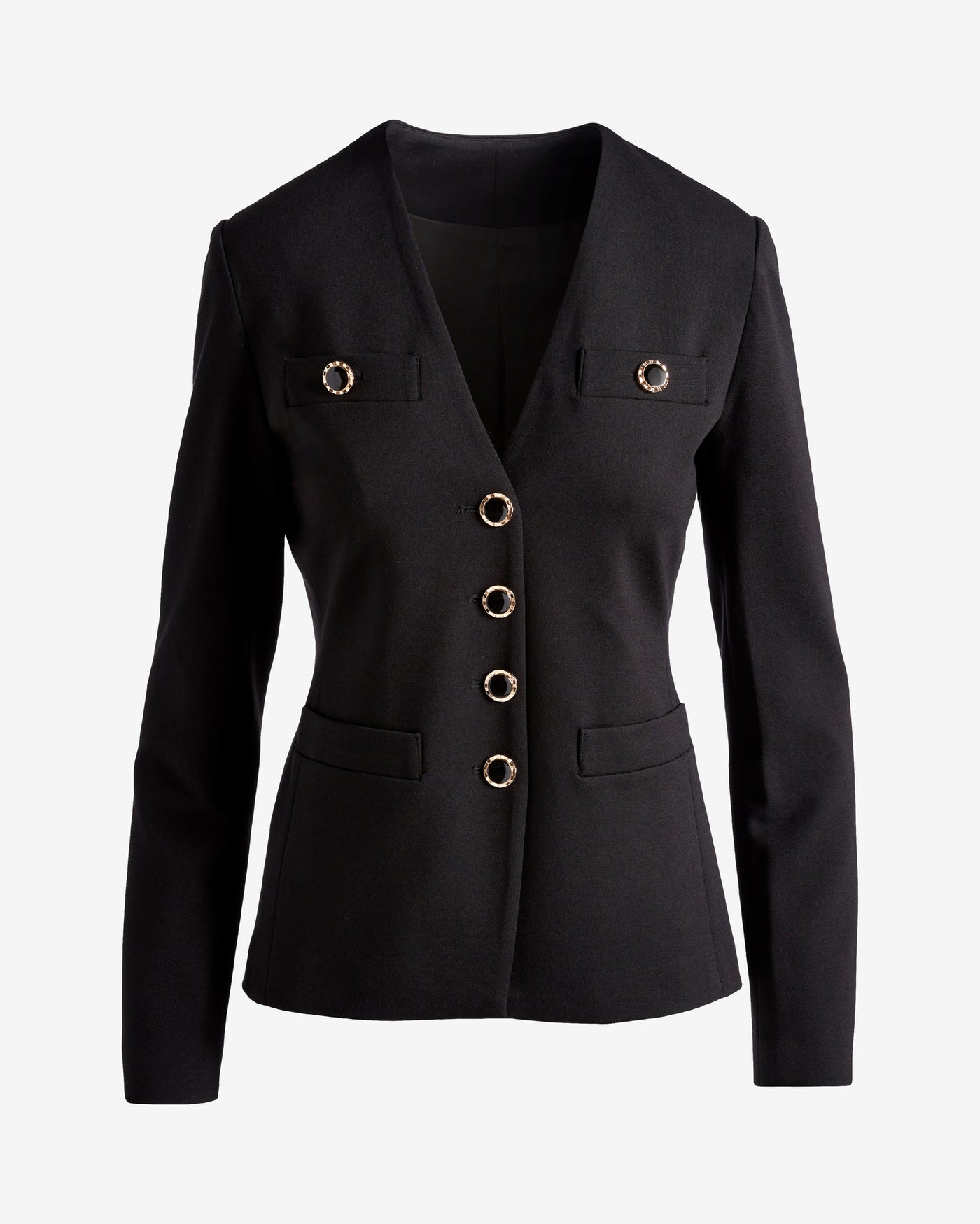 Ultimate Ponte Novelty Button Blazer Black