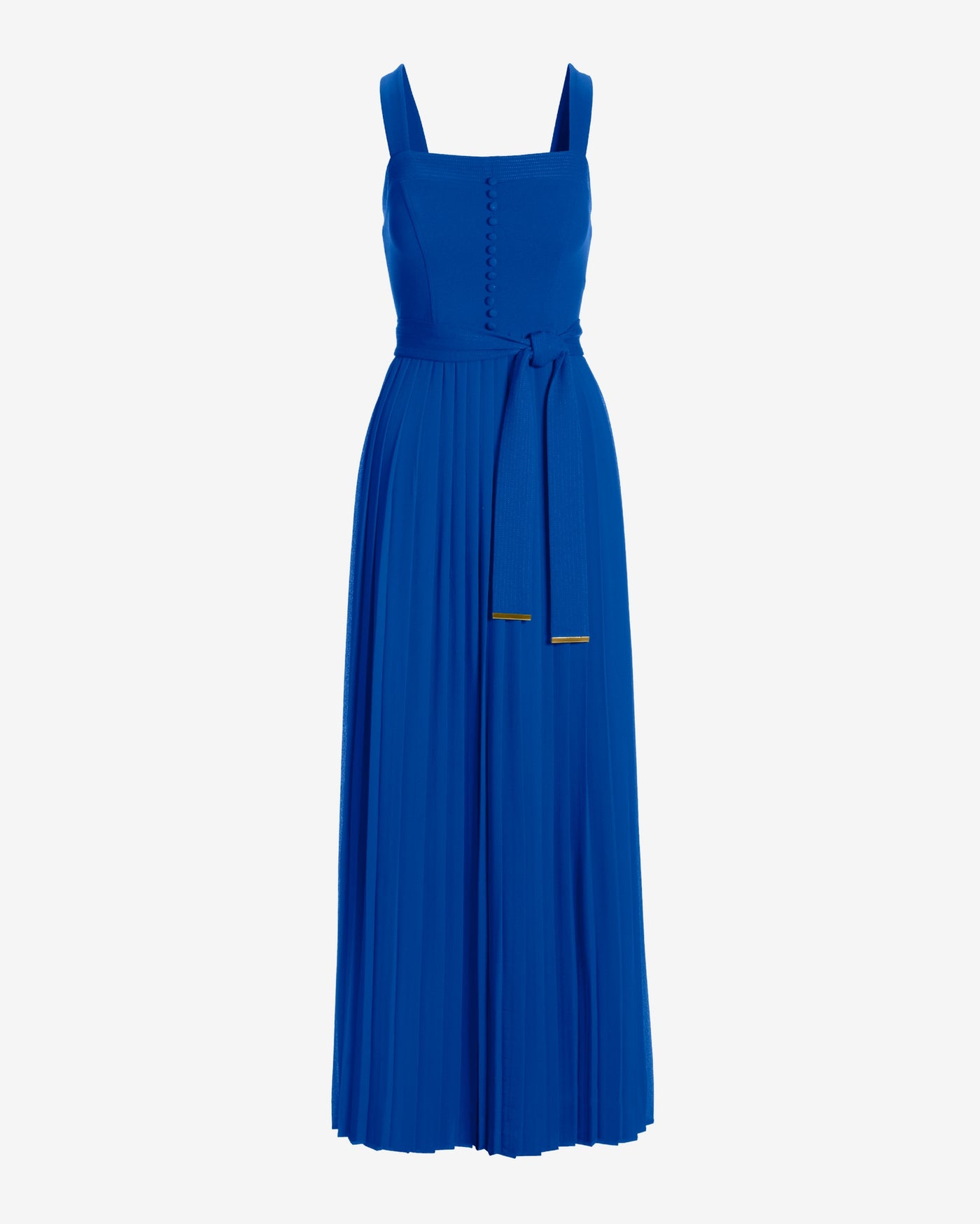 Pleated A Line Maxi Dress Dazzling Blue