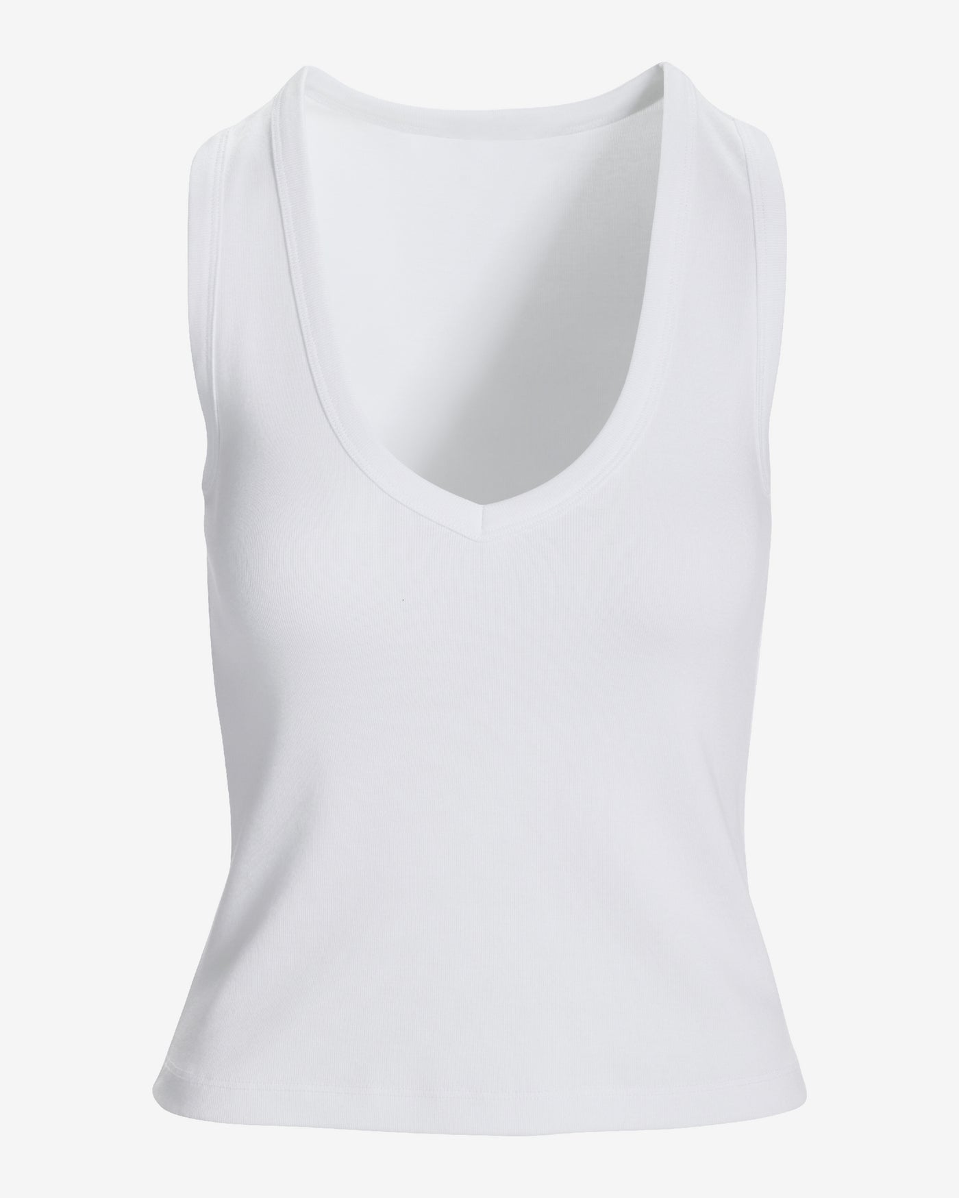 Cotton V-Neck Tank Top Pure White