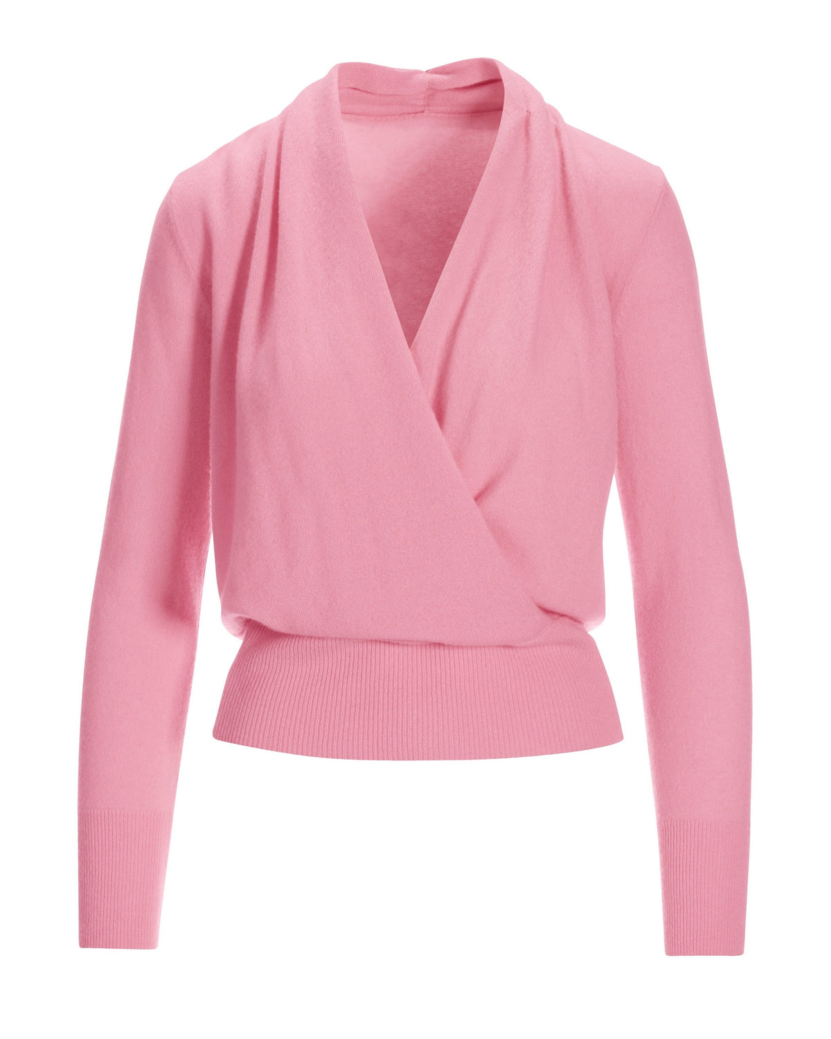 Cashmere Surplice Blouson Sweater Pink