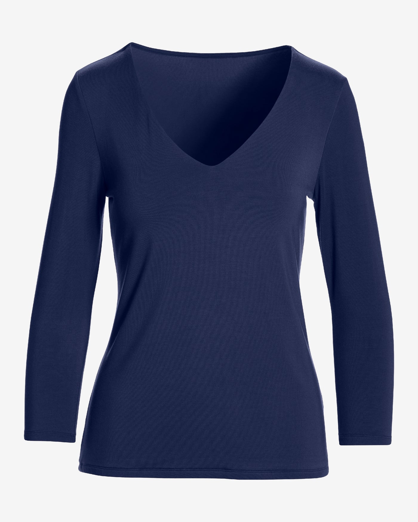 Effortless Three Quarter Sleeve V Neck Navy