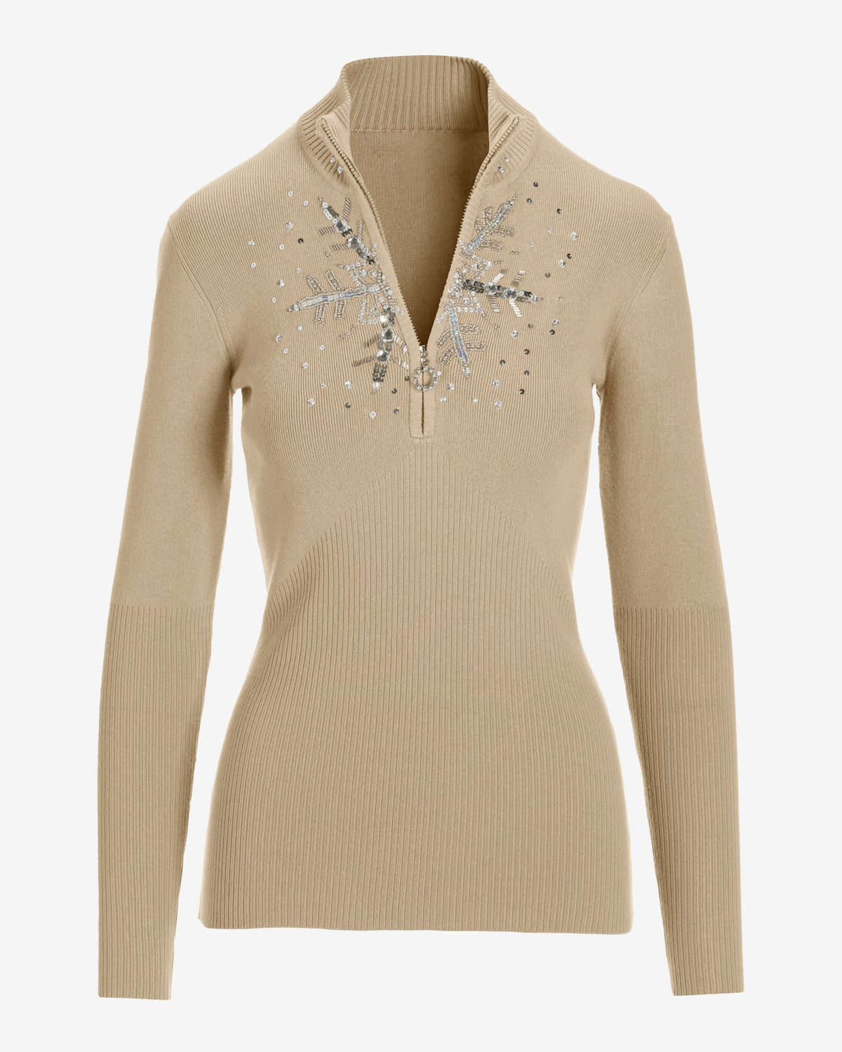 Snowflake Zip Sweater Cornstalk