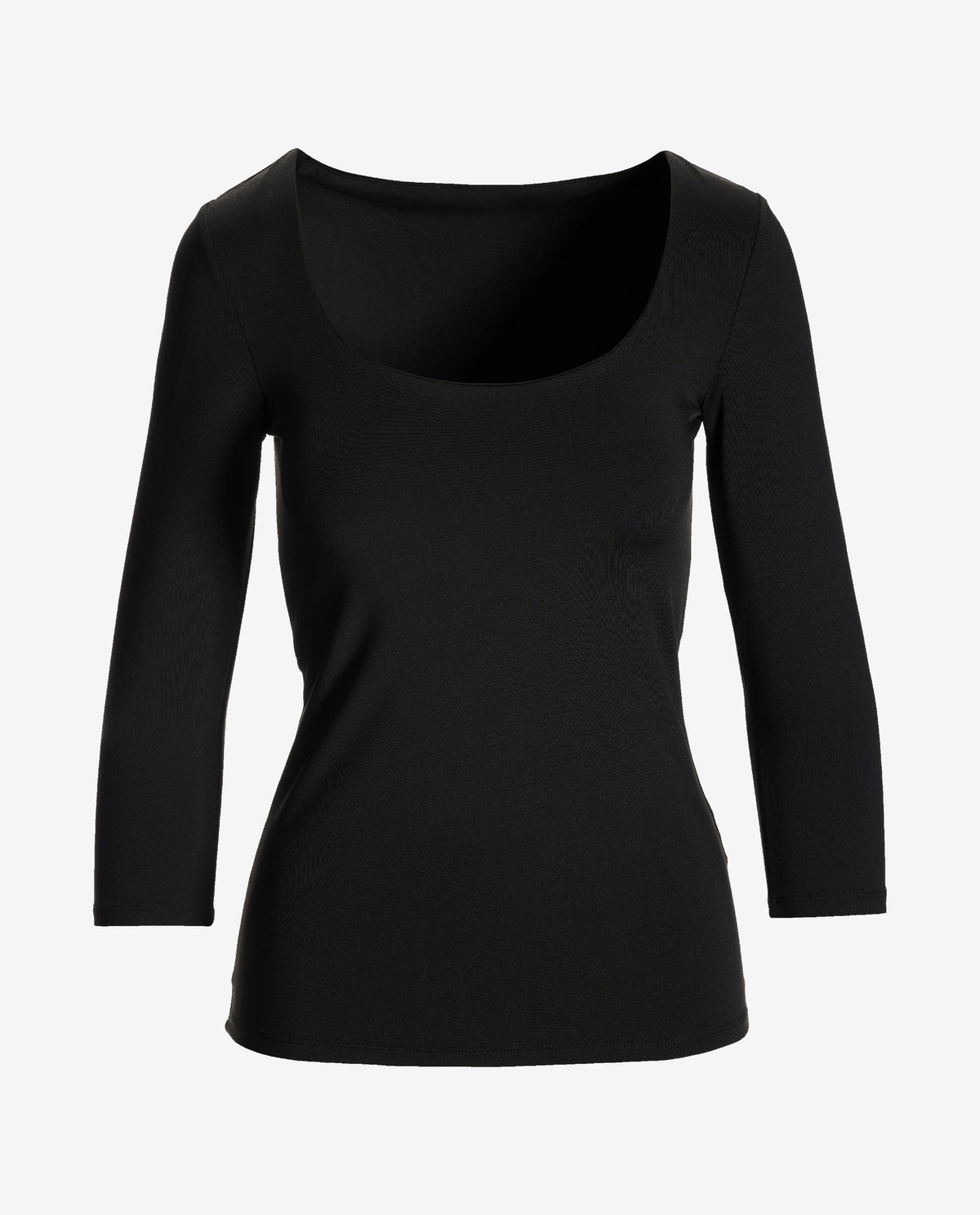 So Modern Scoop Neck Three Quarter Sleeve Top Proper Black
