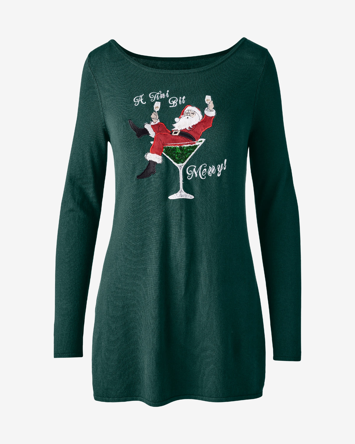 A Tini Bit Merry Embellished Sweater Tunic Hunt Club