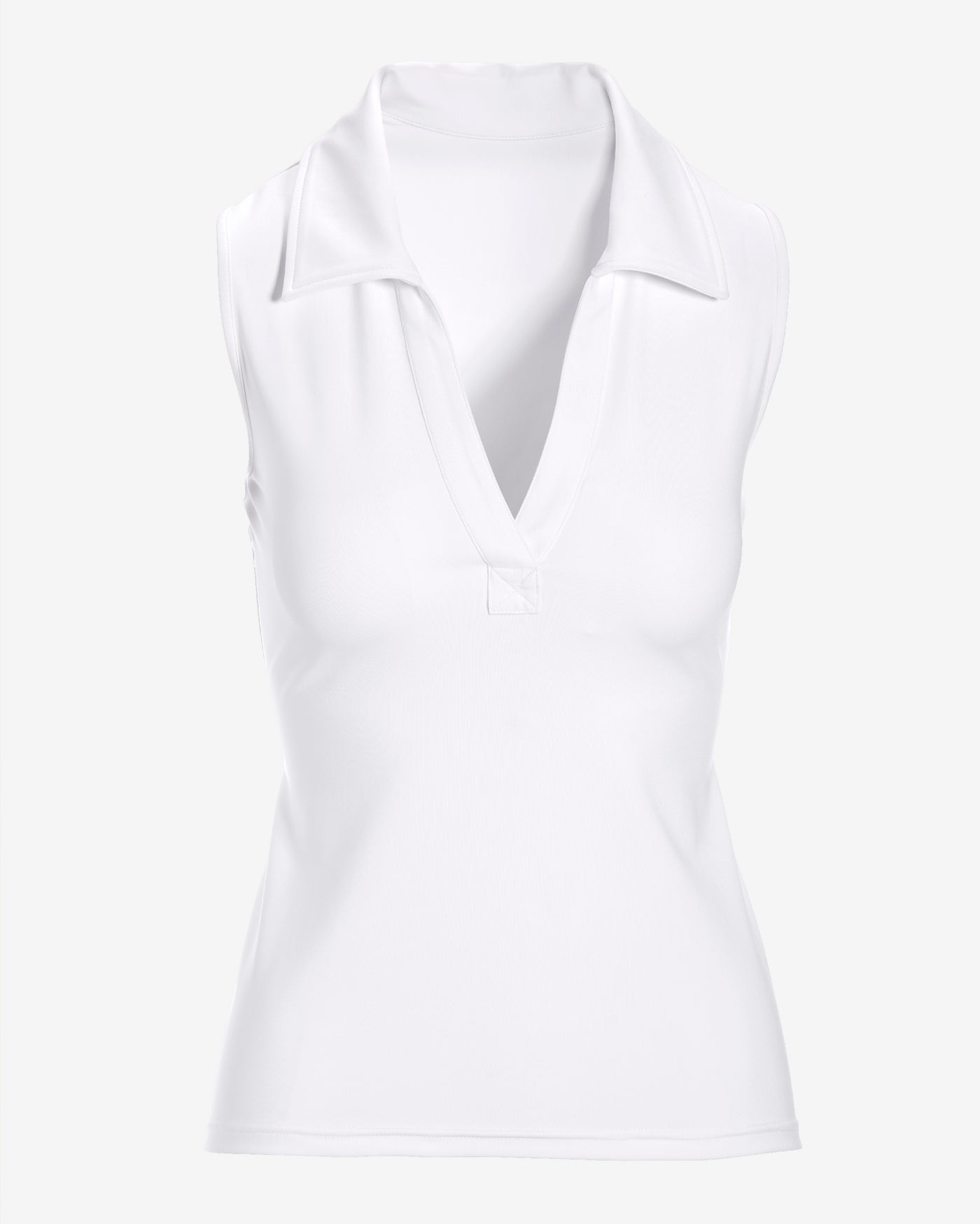 B-Active Sleeveless Polo Top Pure White
