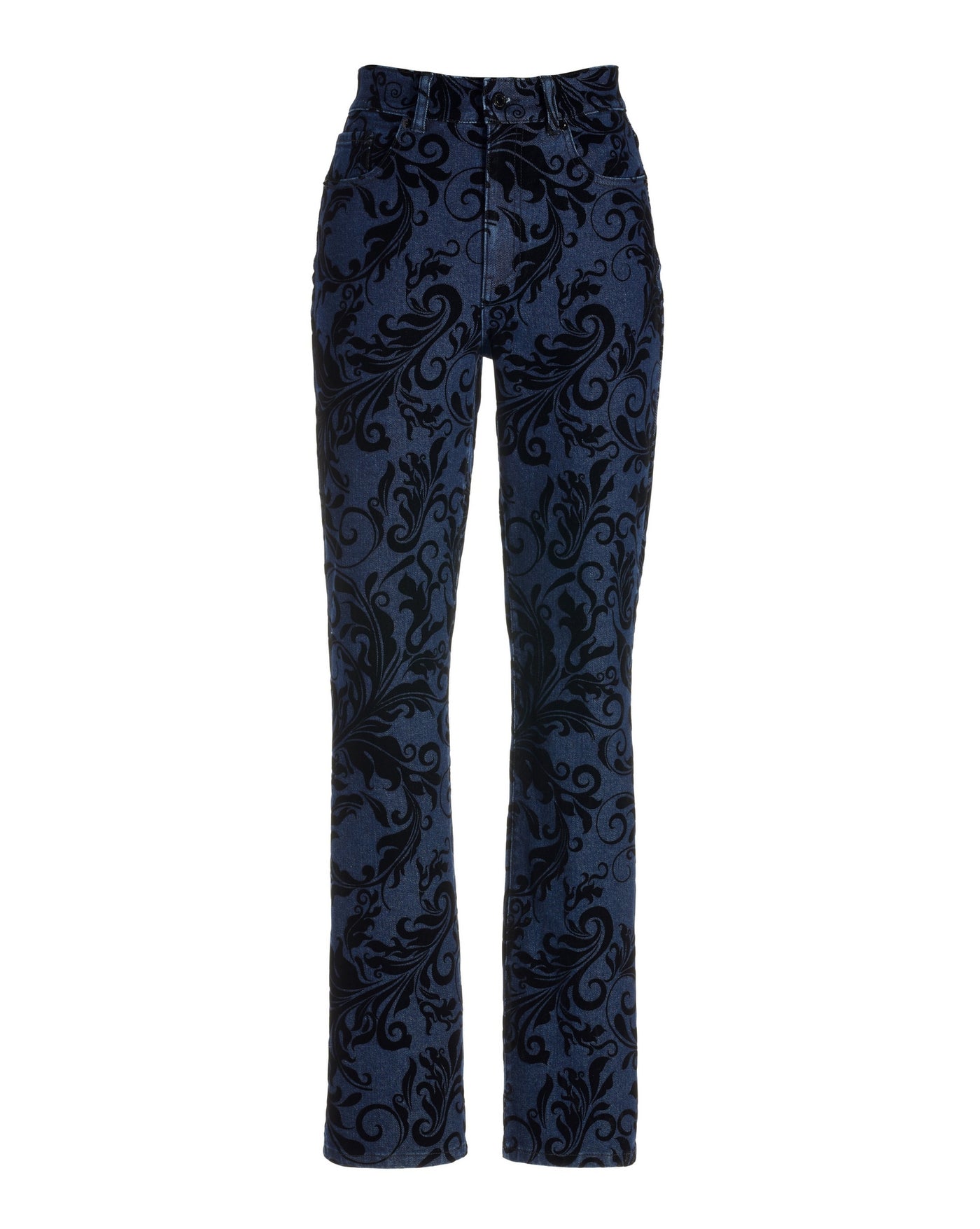 Sedona Flocked Filigree Straight Leg Denim Denim