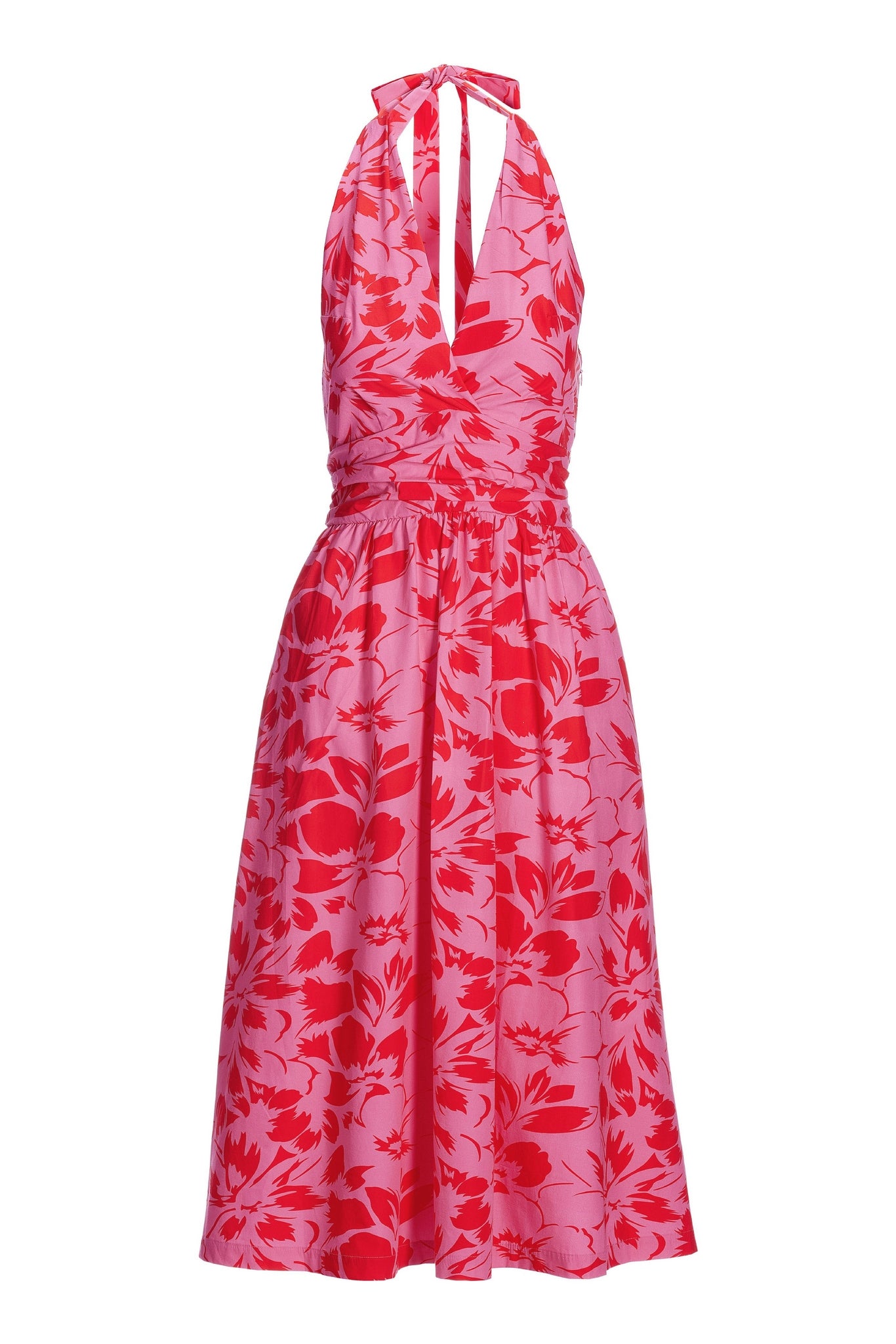 Cabana Floral Halter Fit and Flare Pink Multi