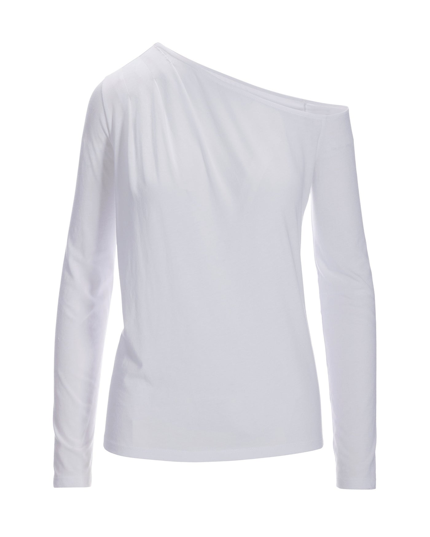Slouchy Long-Sleeve Knit Tee White