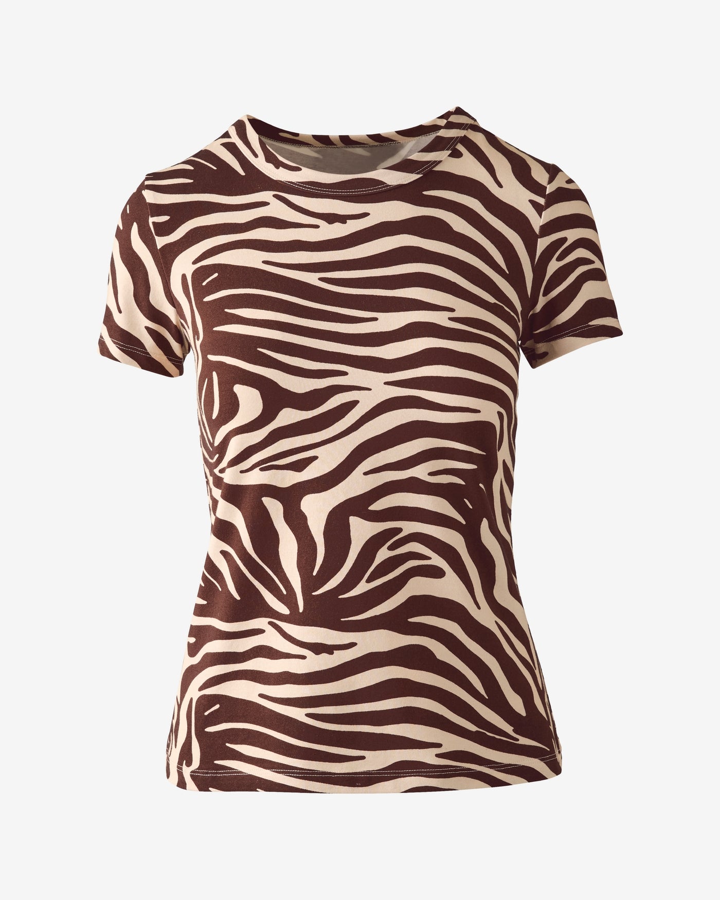 Printed Crew Neck T Shirt Safari Zebra