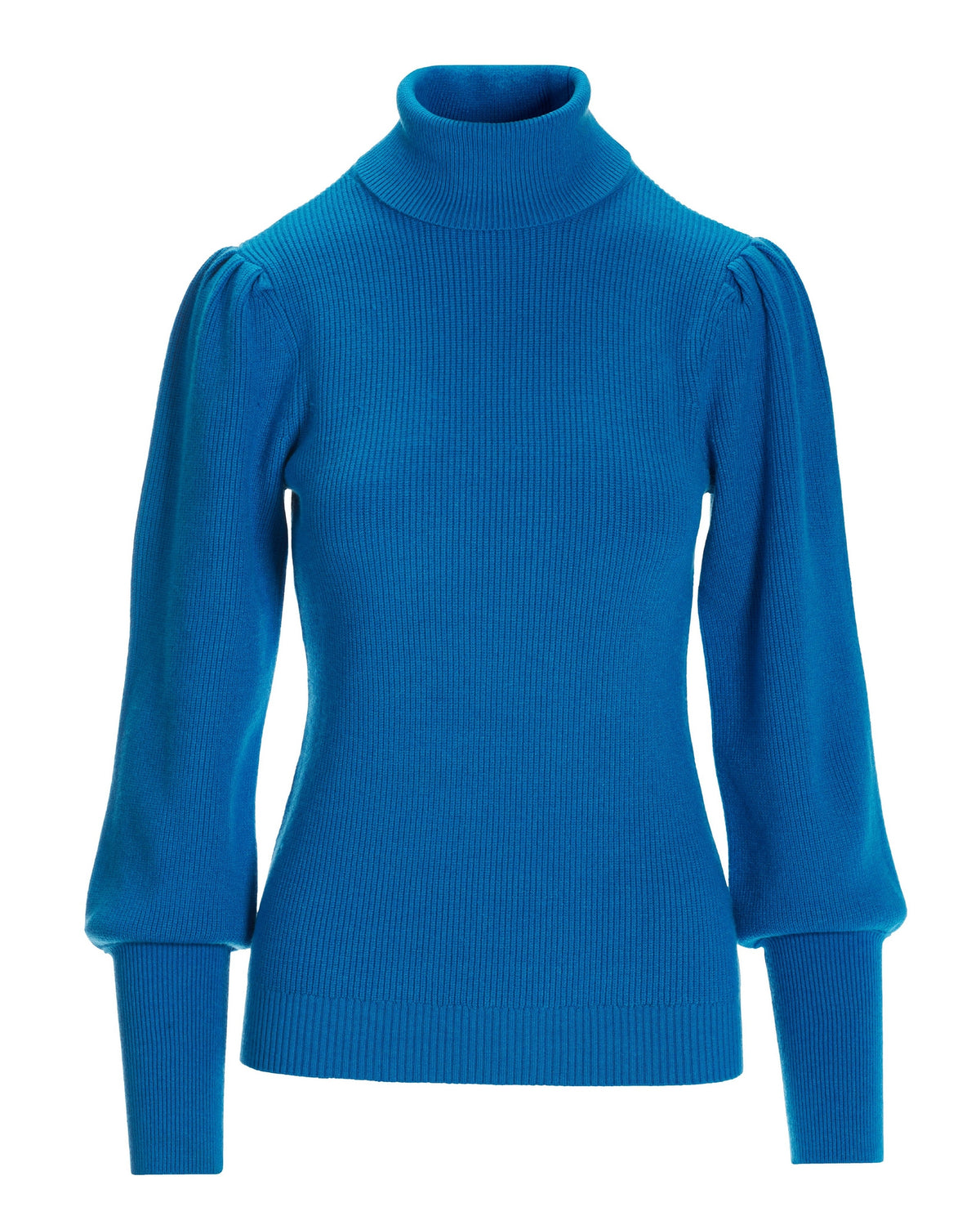 Puff Sleeve Turtleneck Sweater Directoire Blue