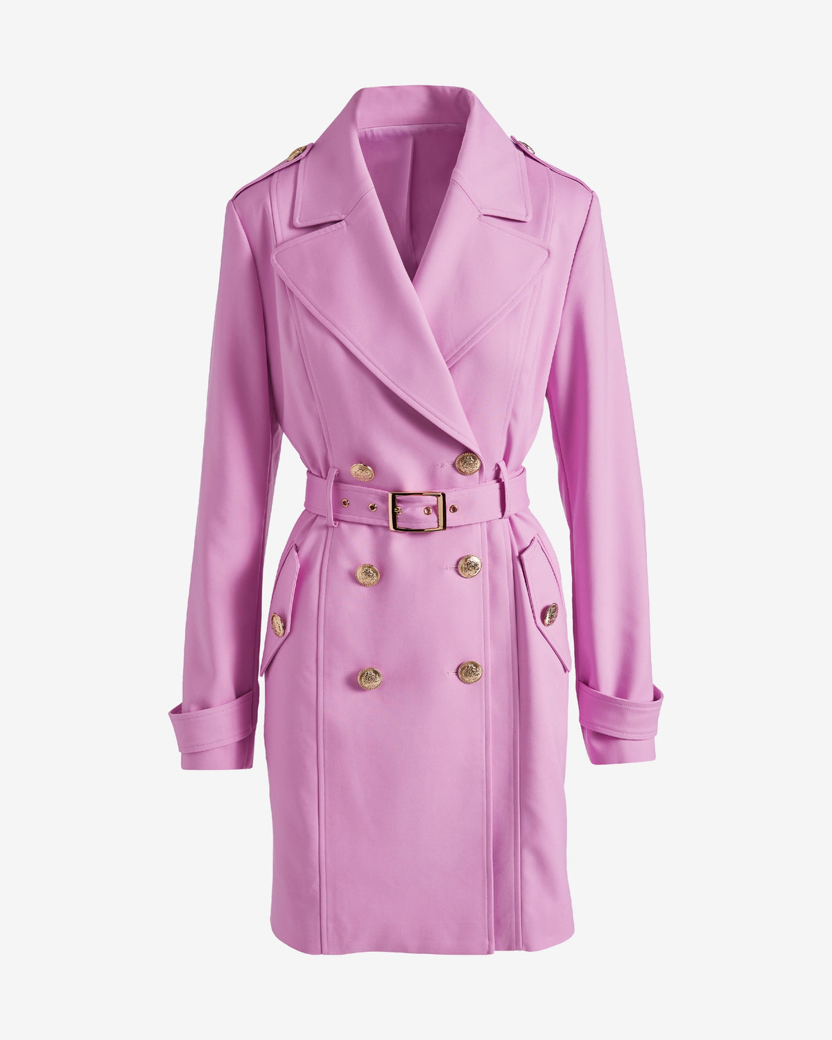 Modern Belted Mid Length Trench Orchid