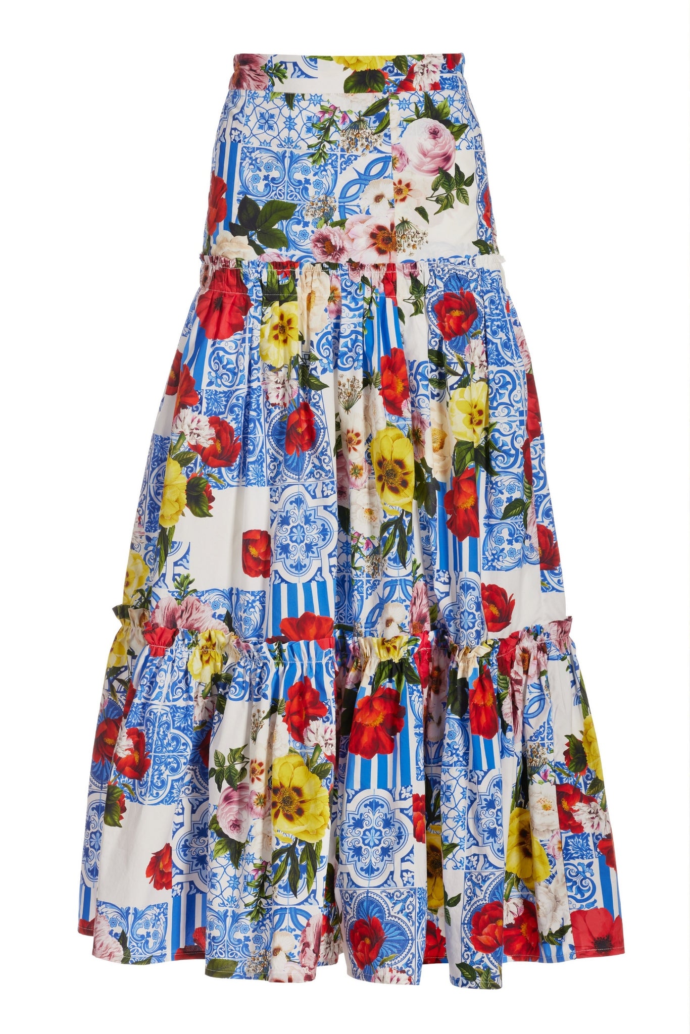 Dolce Vida patchwork printed midi skirt Multi