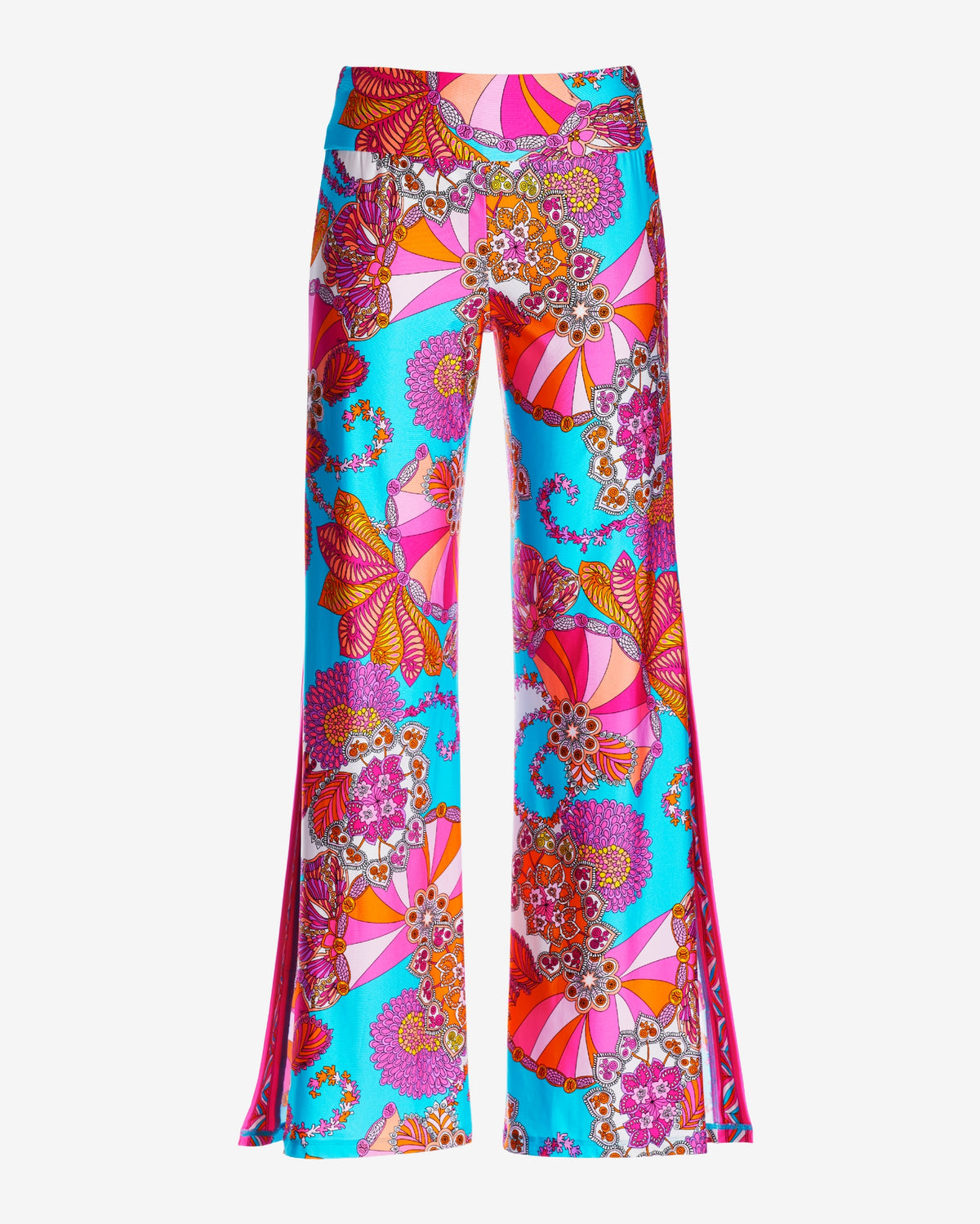 Border Printed Side Slit Pant Multi