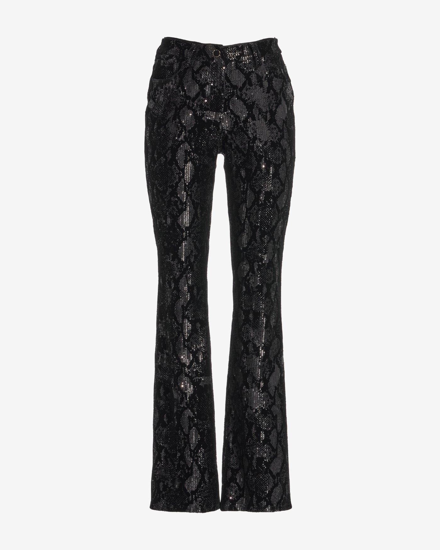 Velvet Sequin Bootcut Pant Black/Gunmetal
