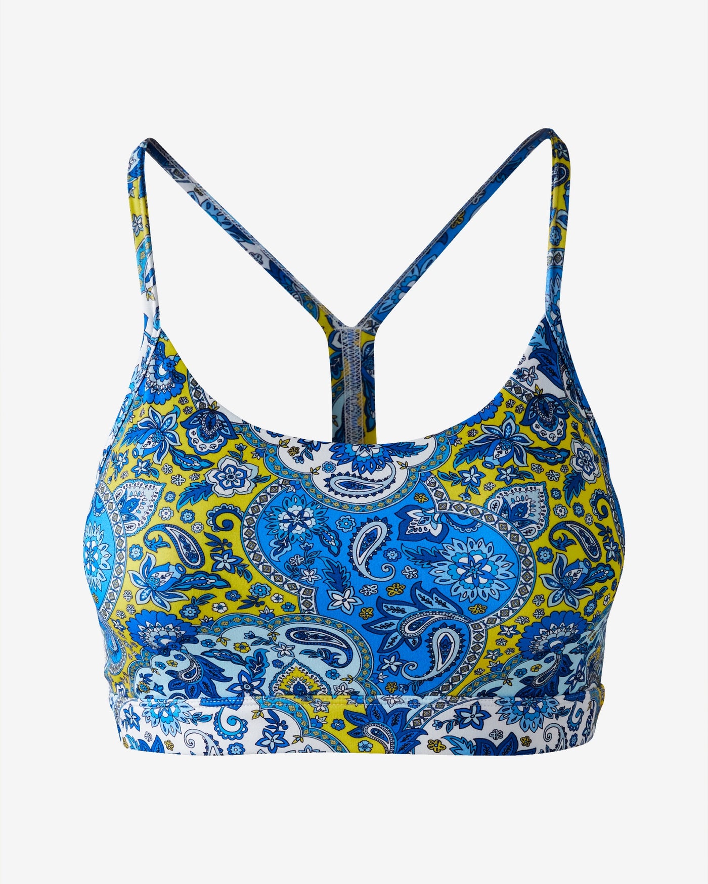 Pickletini x Boston Proper Paisley Pop Sports Bra Blue Paisley