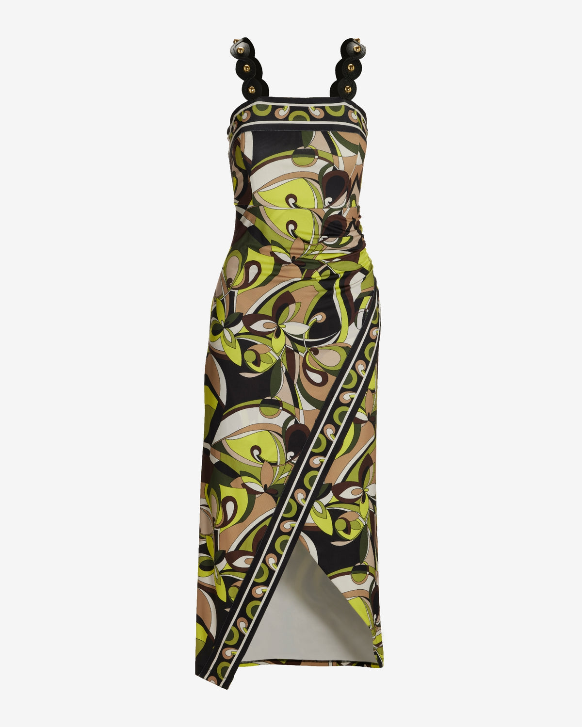 Summer Chic Abstract Print Novelty Strap Knit Dress Summer Chic Abstract