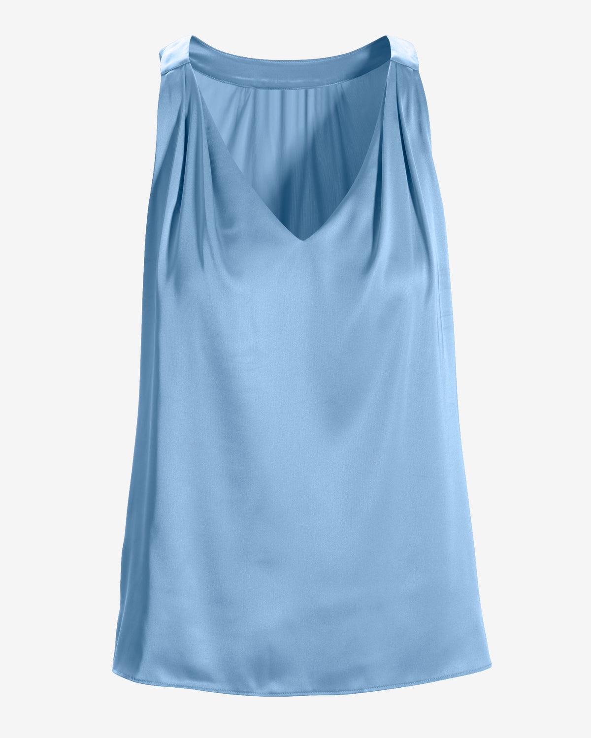 Nikki V-Neck Charmeuse Blouse Blue Bell