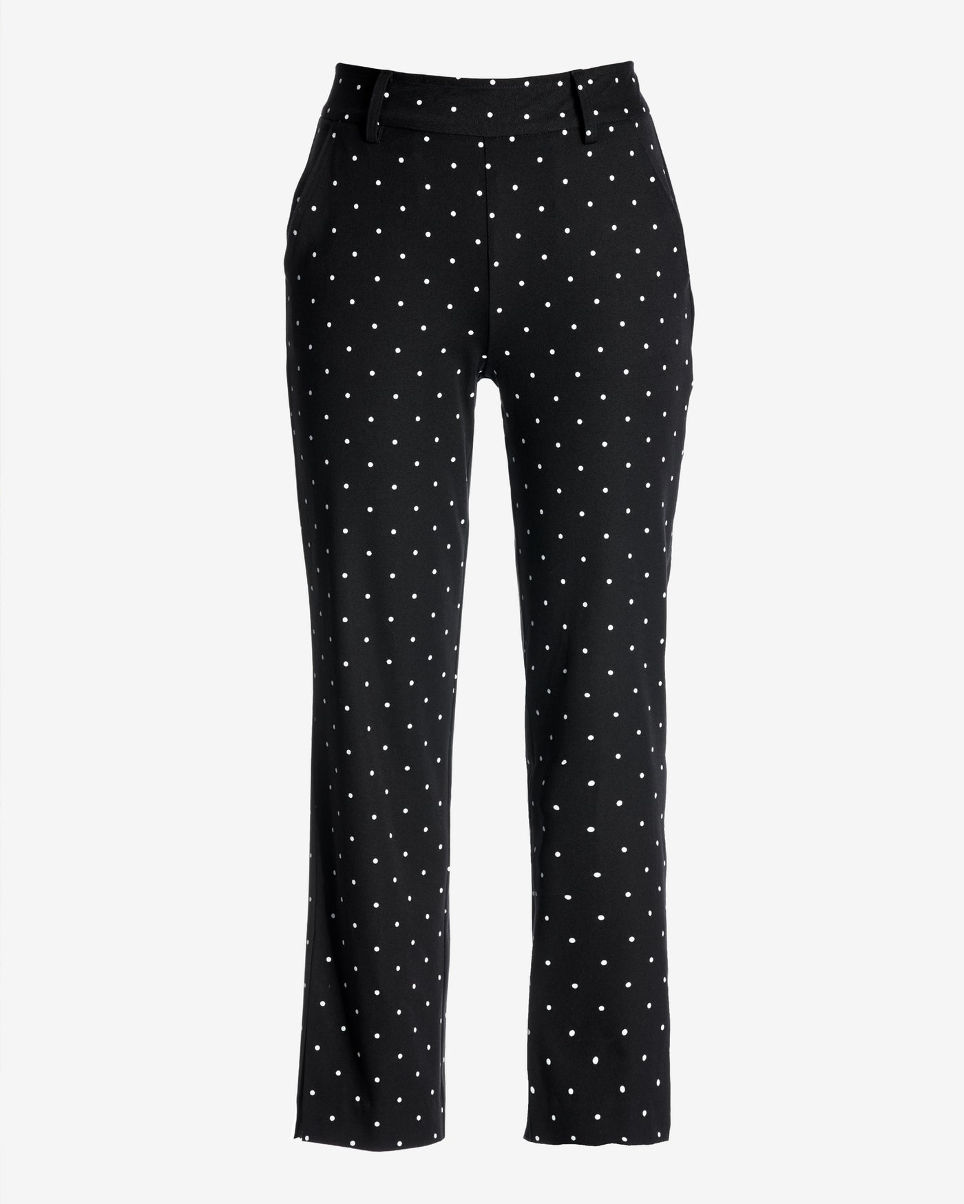 Newport Twill Pull On Cropped Polka Dot Print Pant Black/White